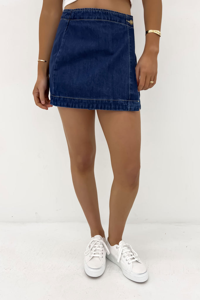 Marley Wrap Skirt Union Blue