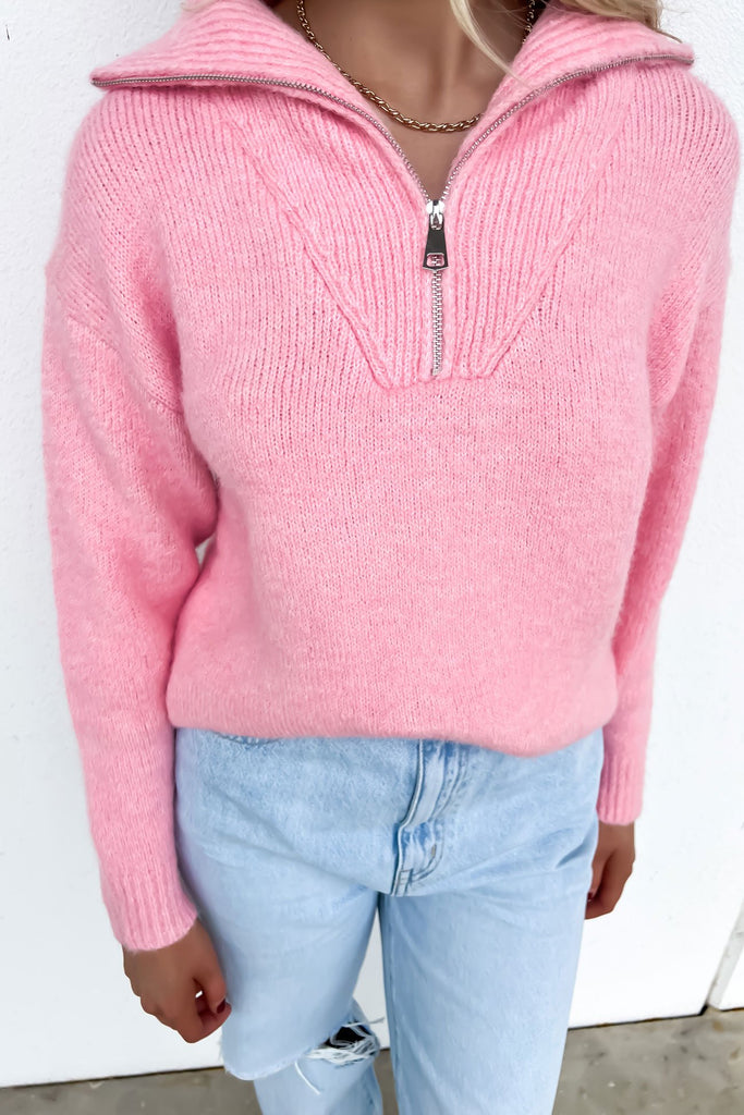 Fluffy jumper with zip best sale