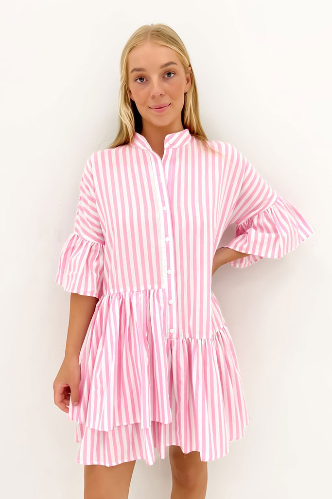 Pink hotsell striped dress