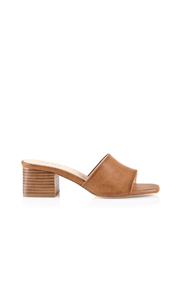 Brown high outlet heel mules