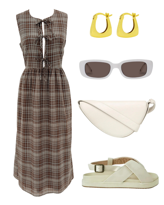 The Memphis Maxi Dress Brown Check