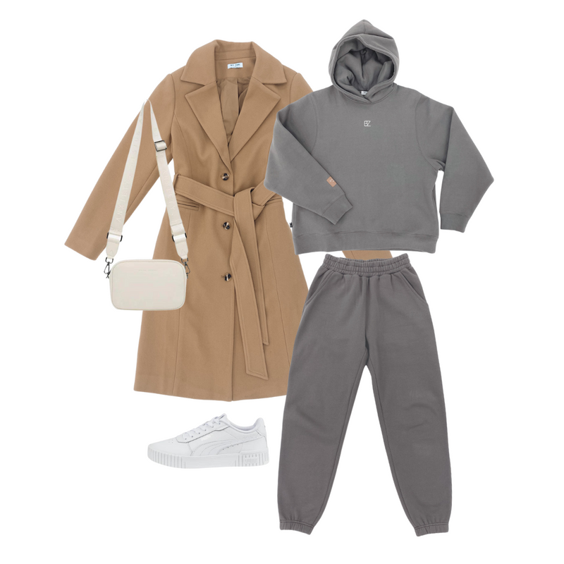 Aspen Trench Coat Tan - Warm Winter Look