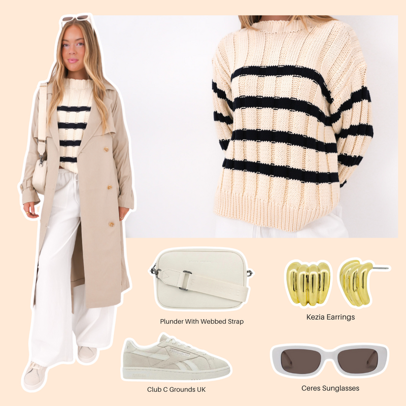 The Elettra Knit Cream Stripe