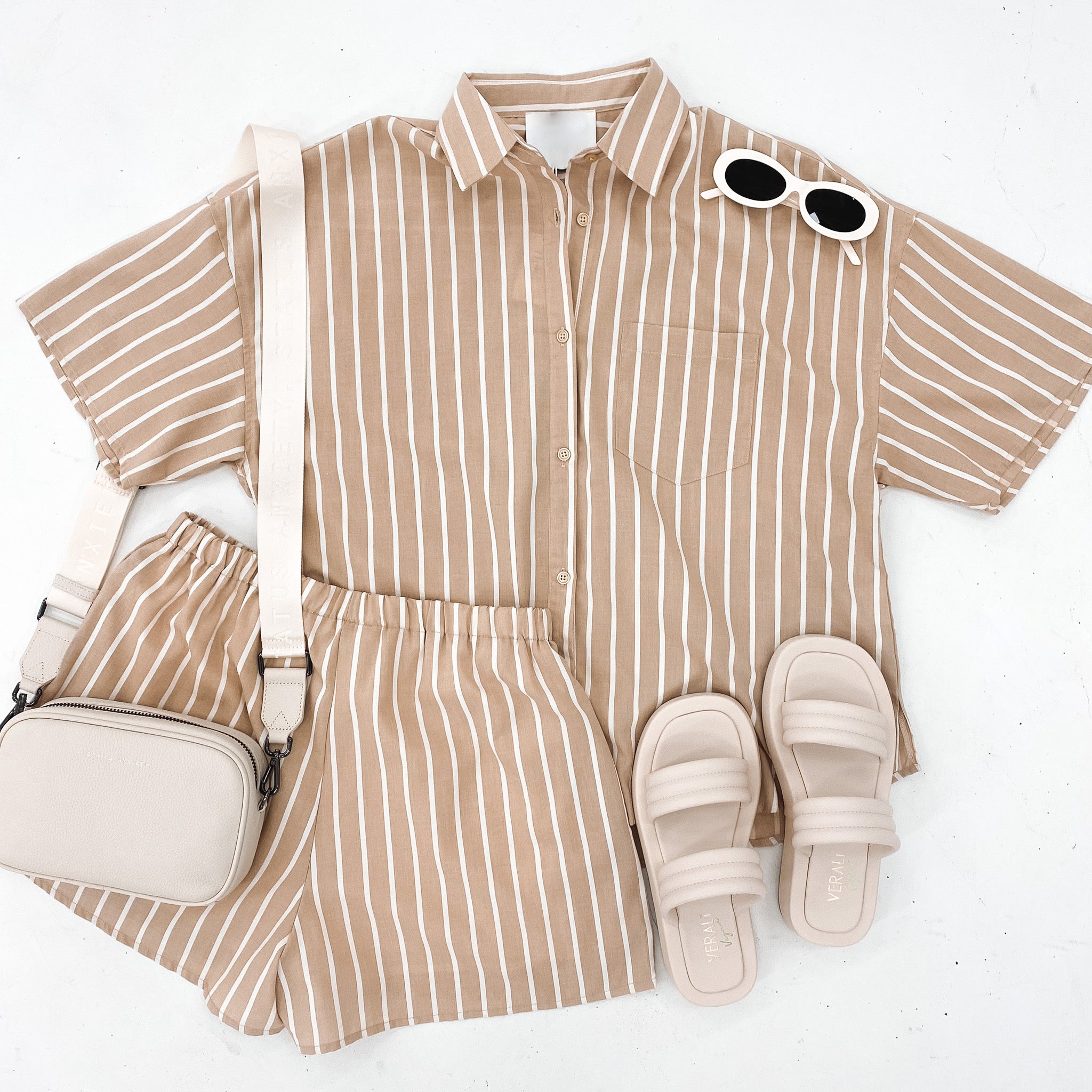 The Camara Set Beige Stripe