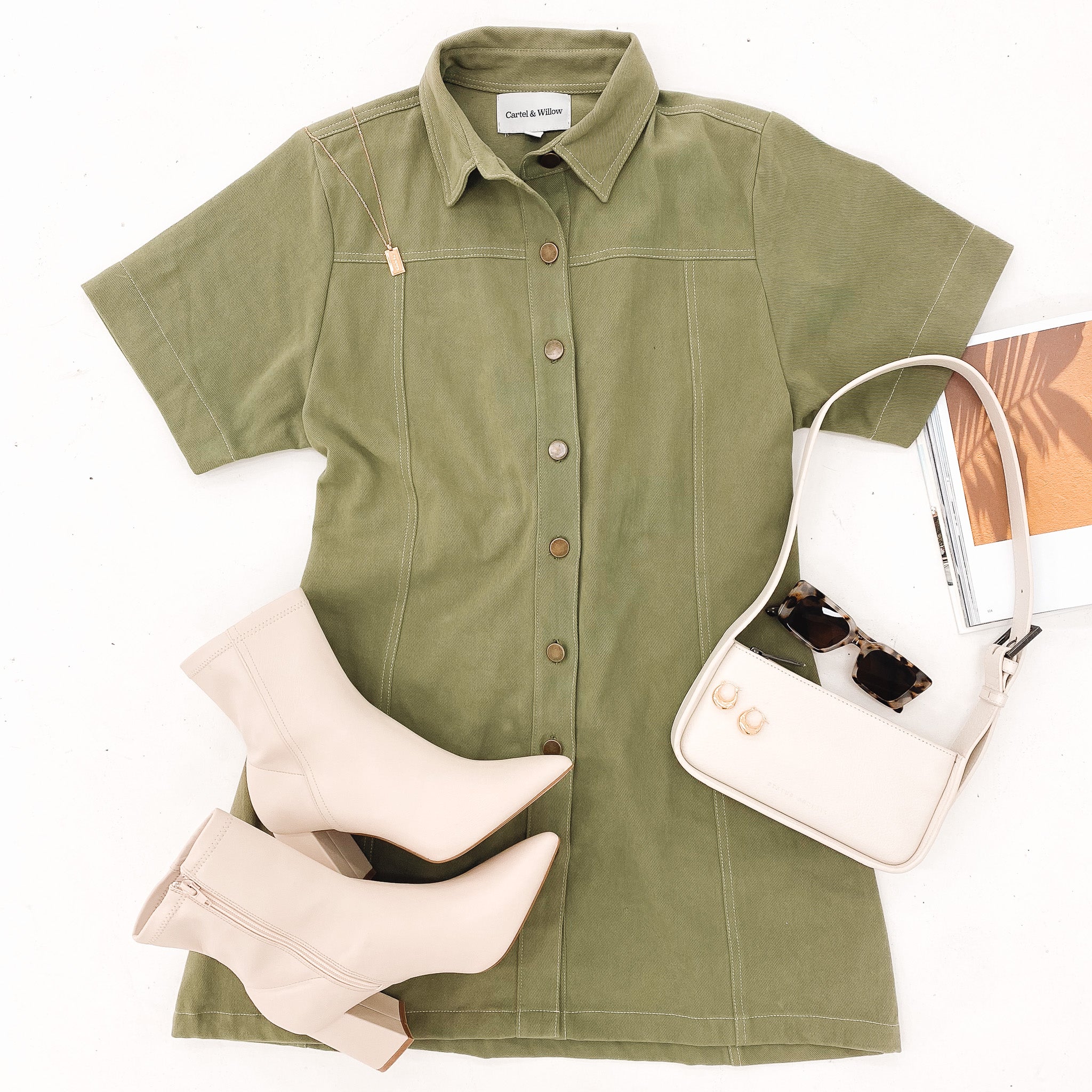 Introducing the Hallie Dress in Khaki