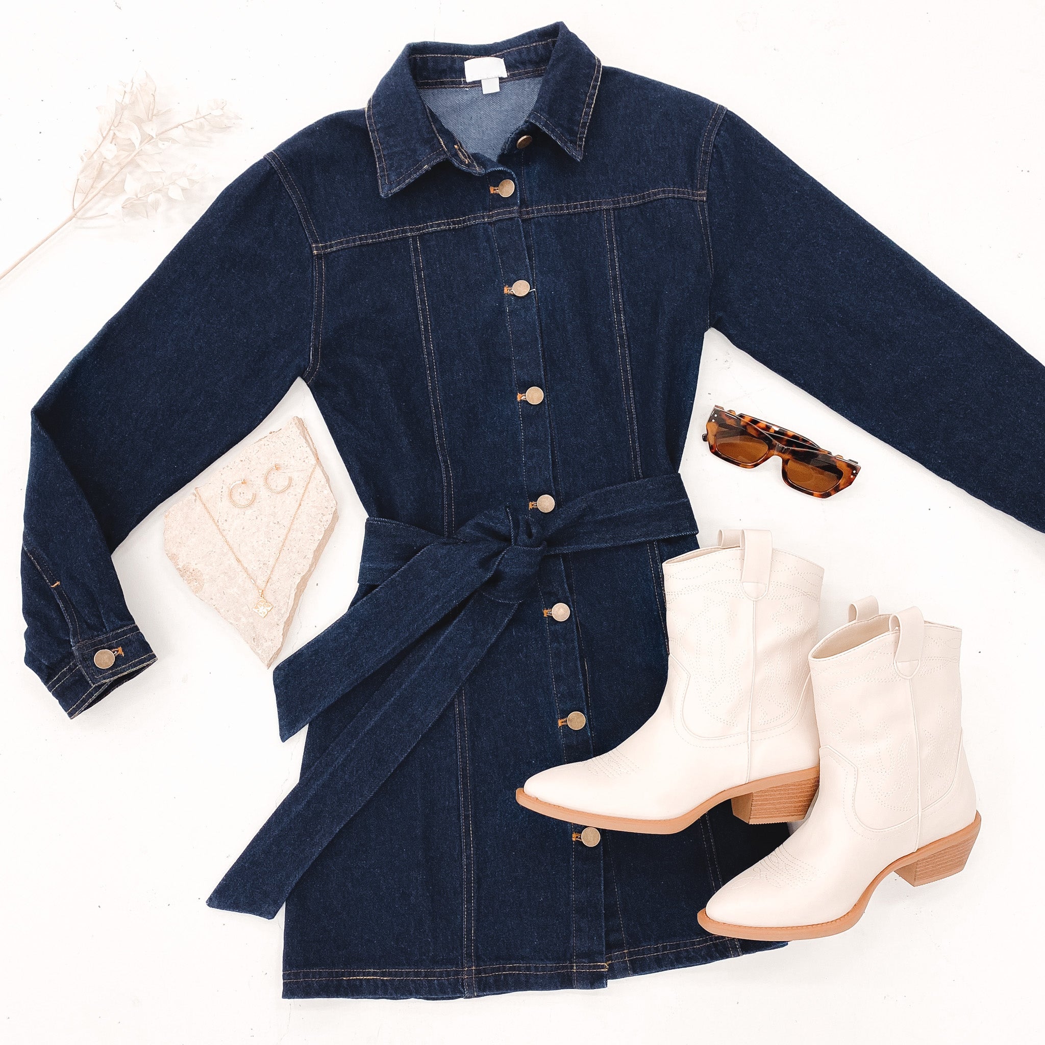 Shannon Denim Mini Dress Blue