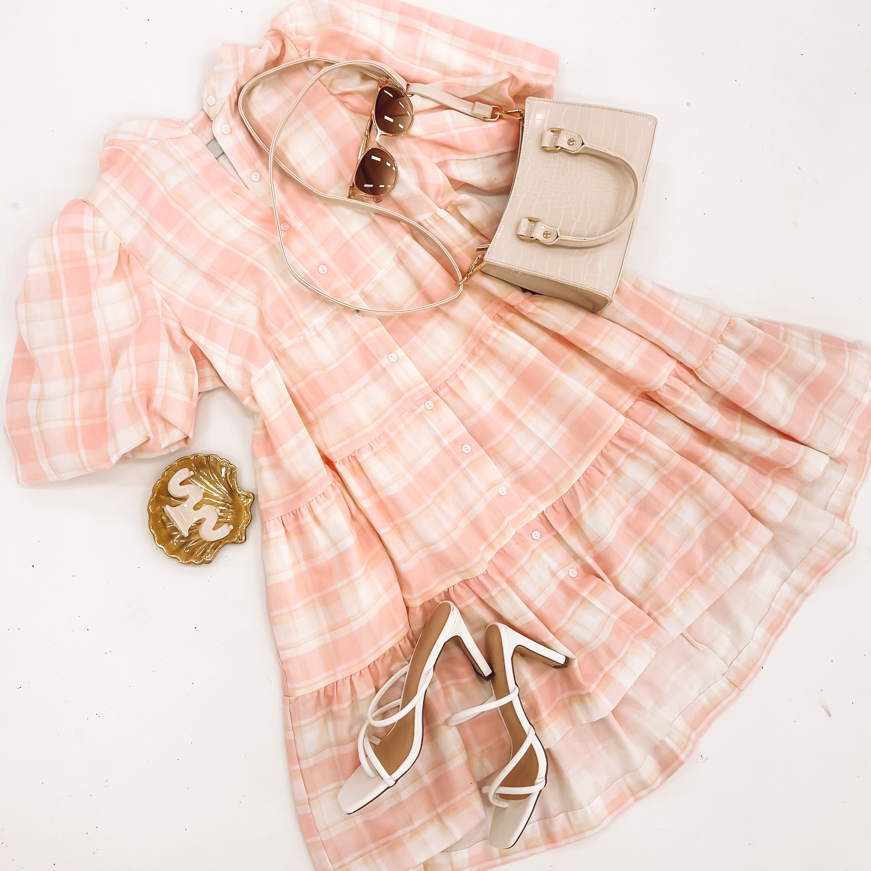 Aleah Mini Dress Pink Check