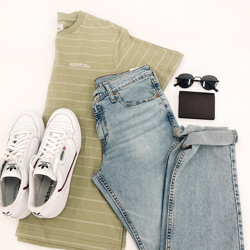 Relaxed Tee Khaki Stripe