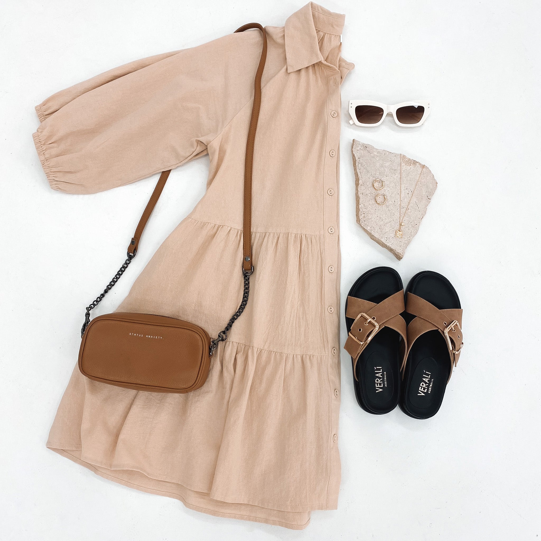 The Jared Mini Dress Beige