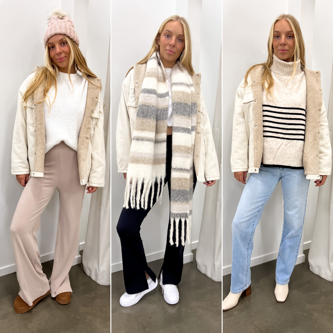 The Jones Jacket Beige Styled Three Ways