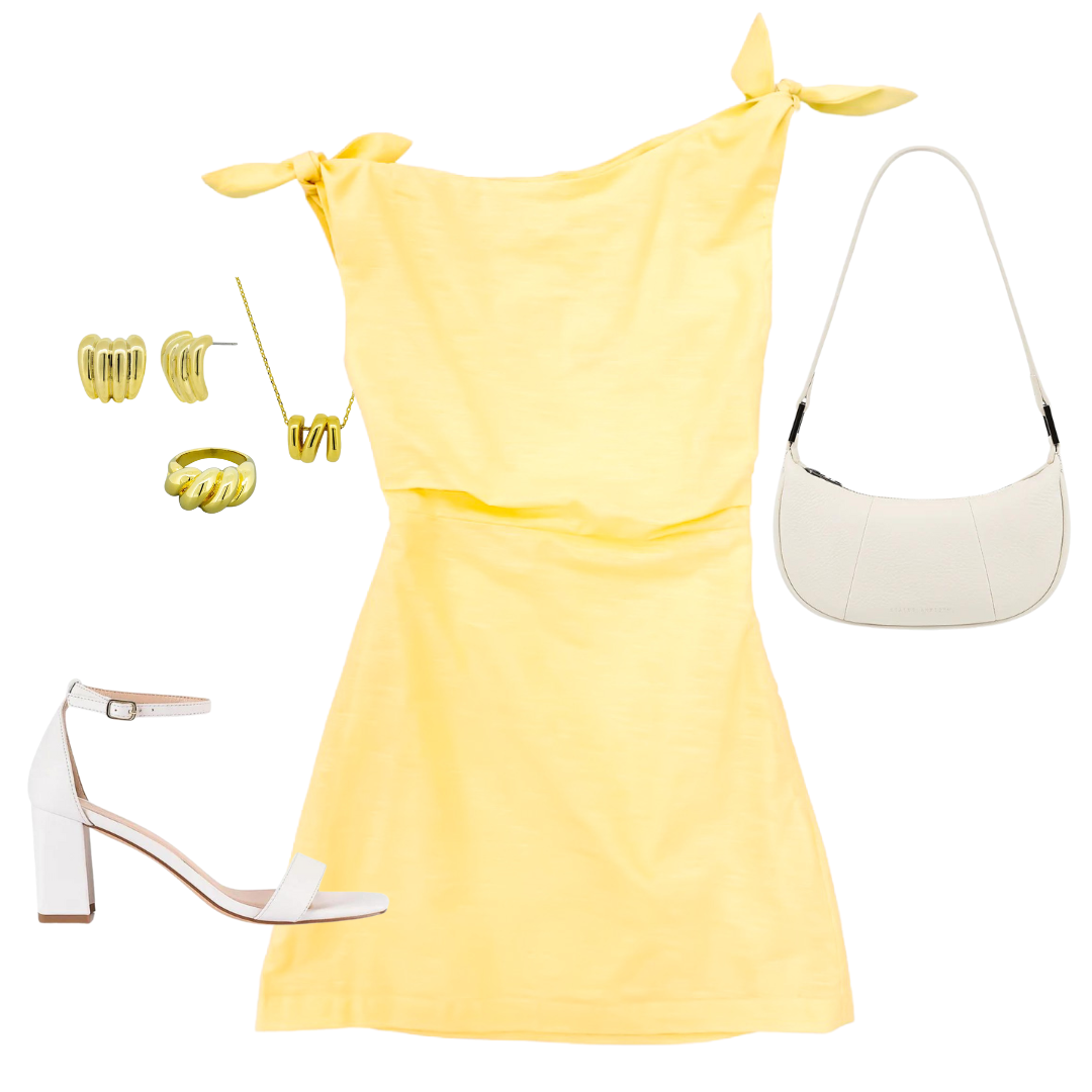 The Neela Mini Dress in Yellow