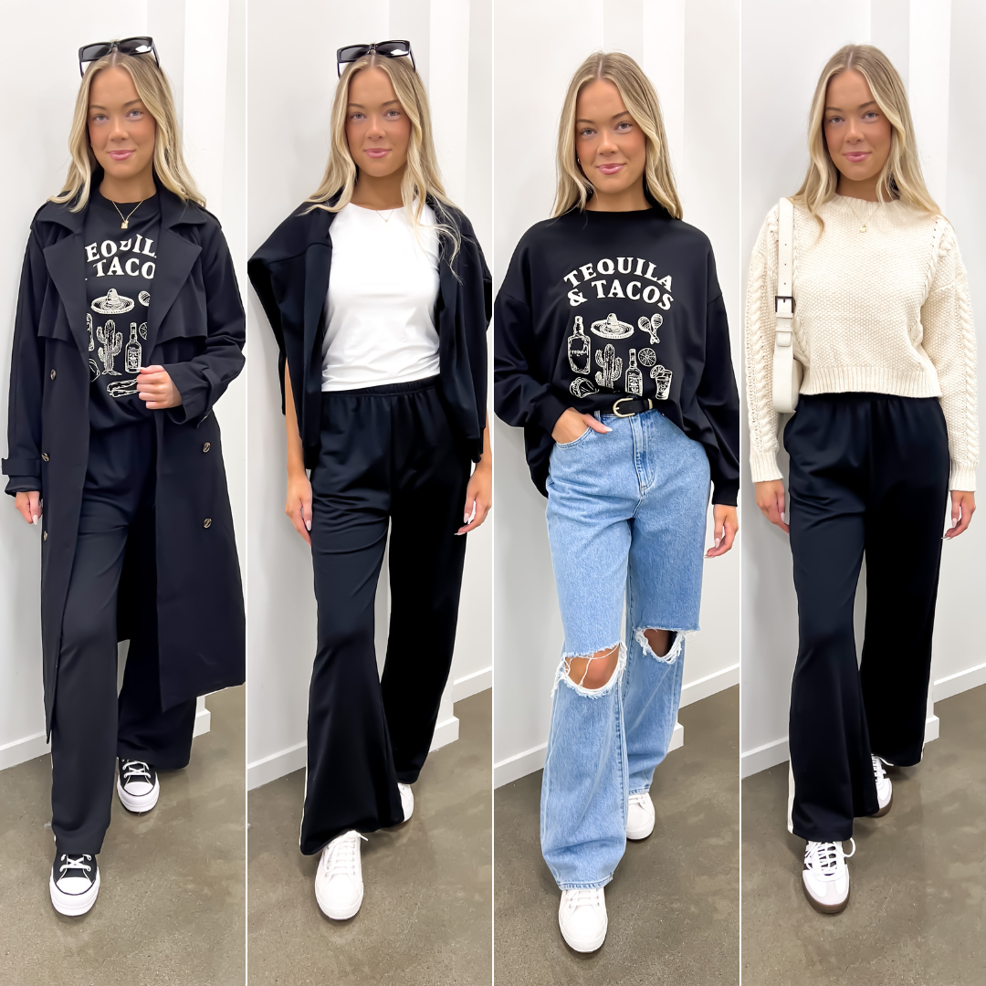 T & T Sweatpants Set Styled Four Ways.