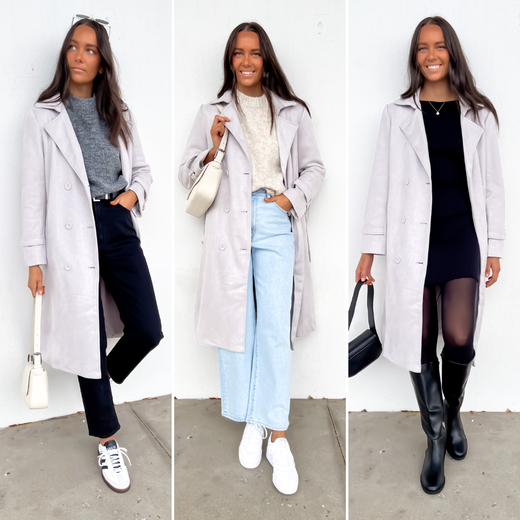 Styling the Lauren Trench Grey Three Ways