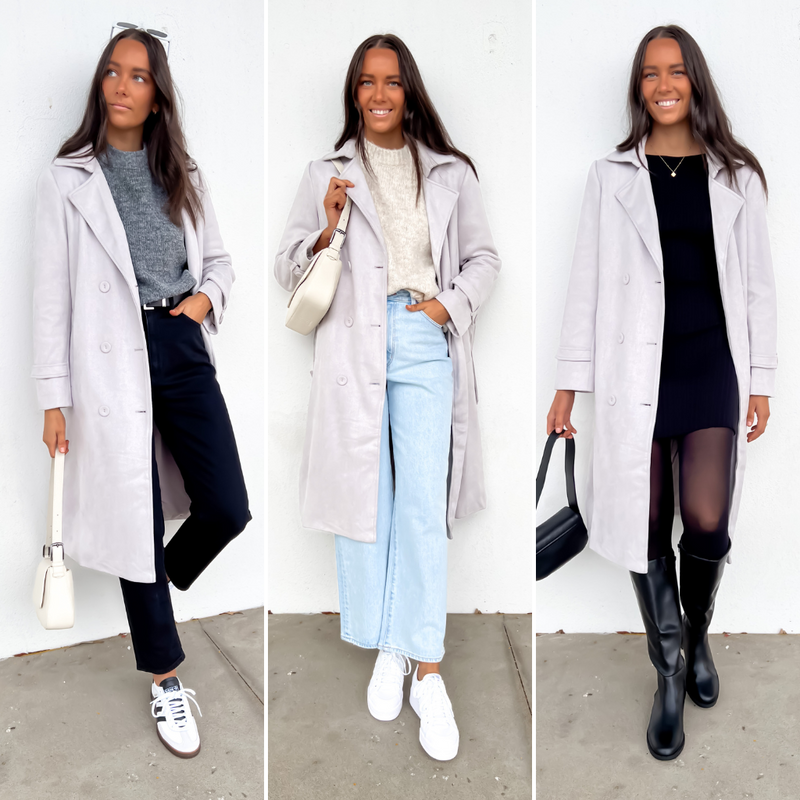 Styling the Lauren Trench Grey Three Ways