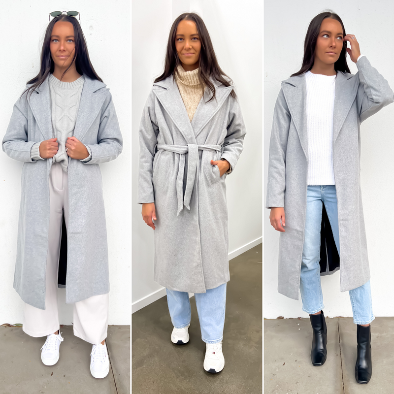 3 ways to style the Jai Coat Grey