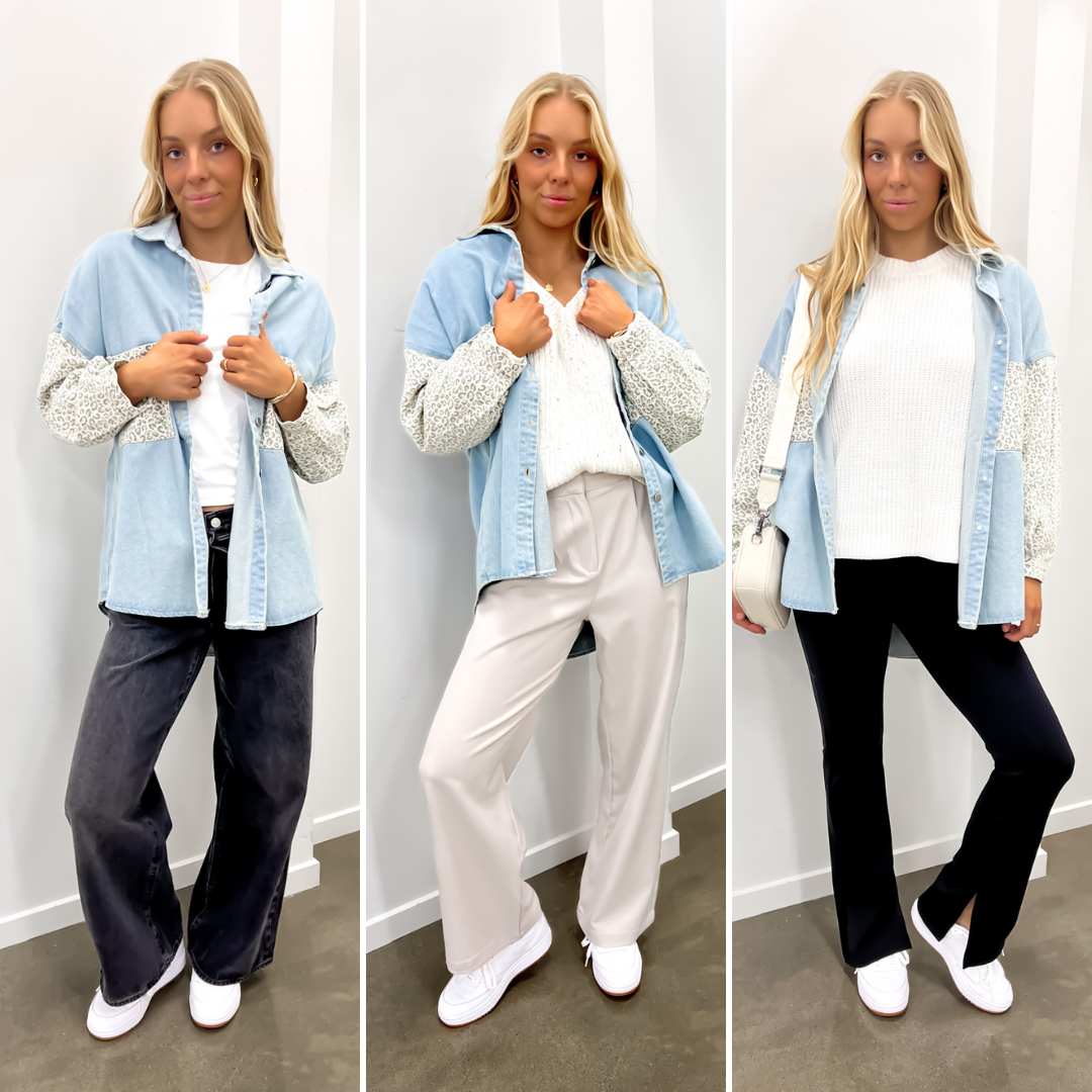 Styling our best selling Raelynn Denim Shacket