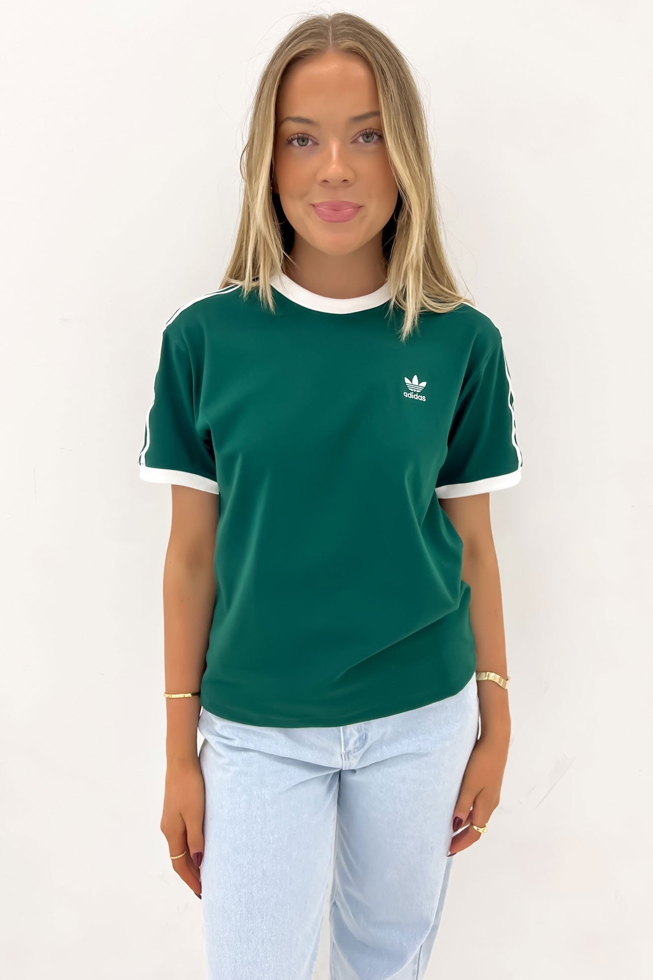 3 Stripe Tee Collegiate Green