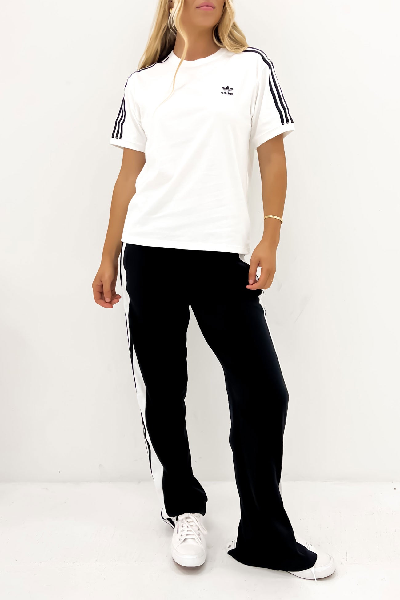 3 Stripe Tee White