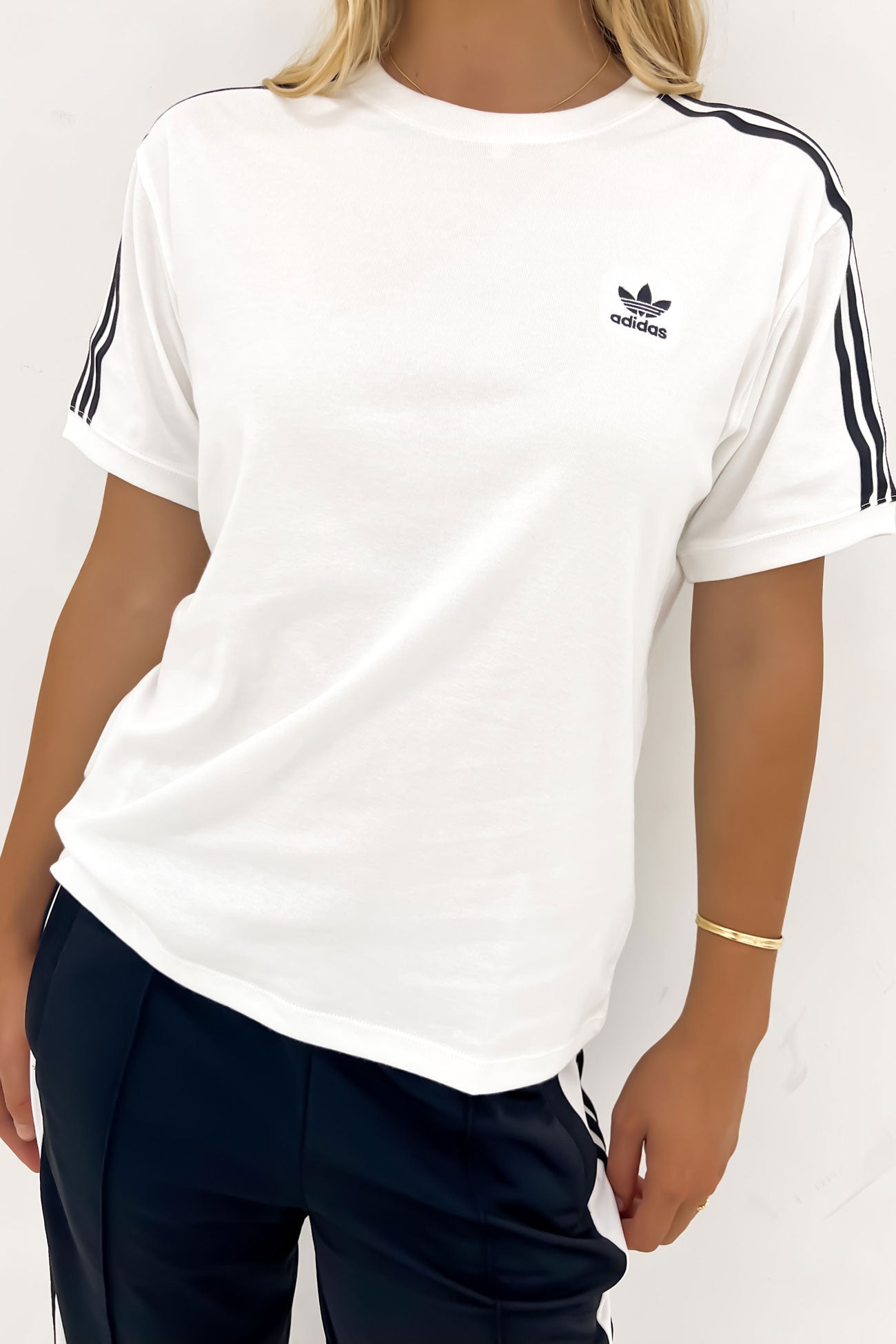 3 Stripe Tee White