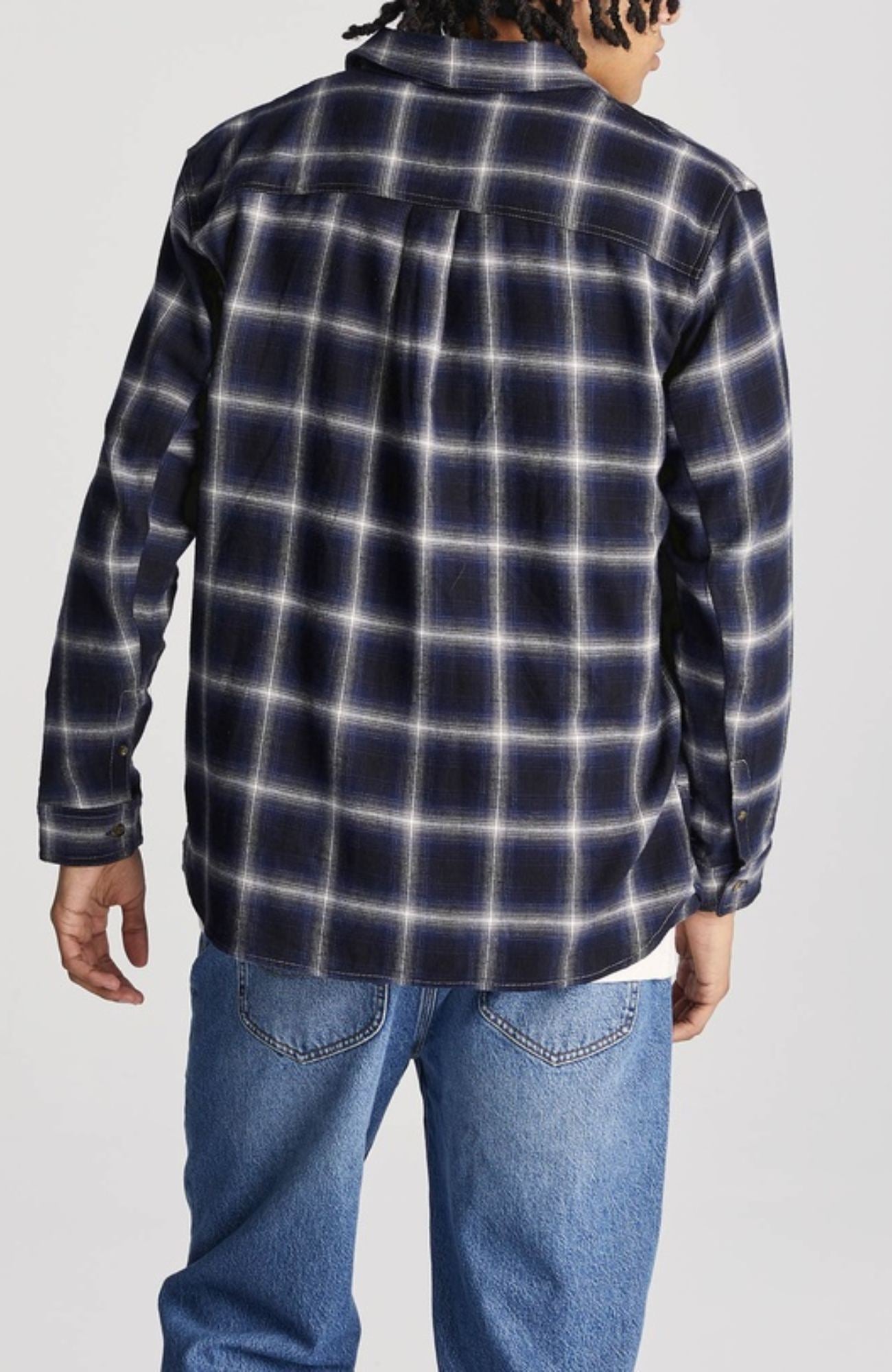 Lee Worker Long Sleeve Shirt Black Navy Check