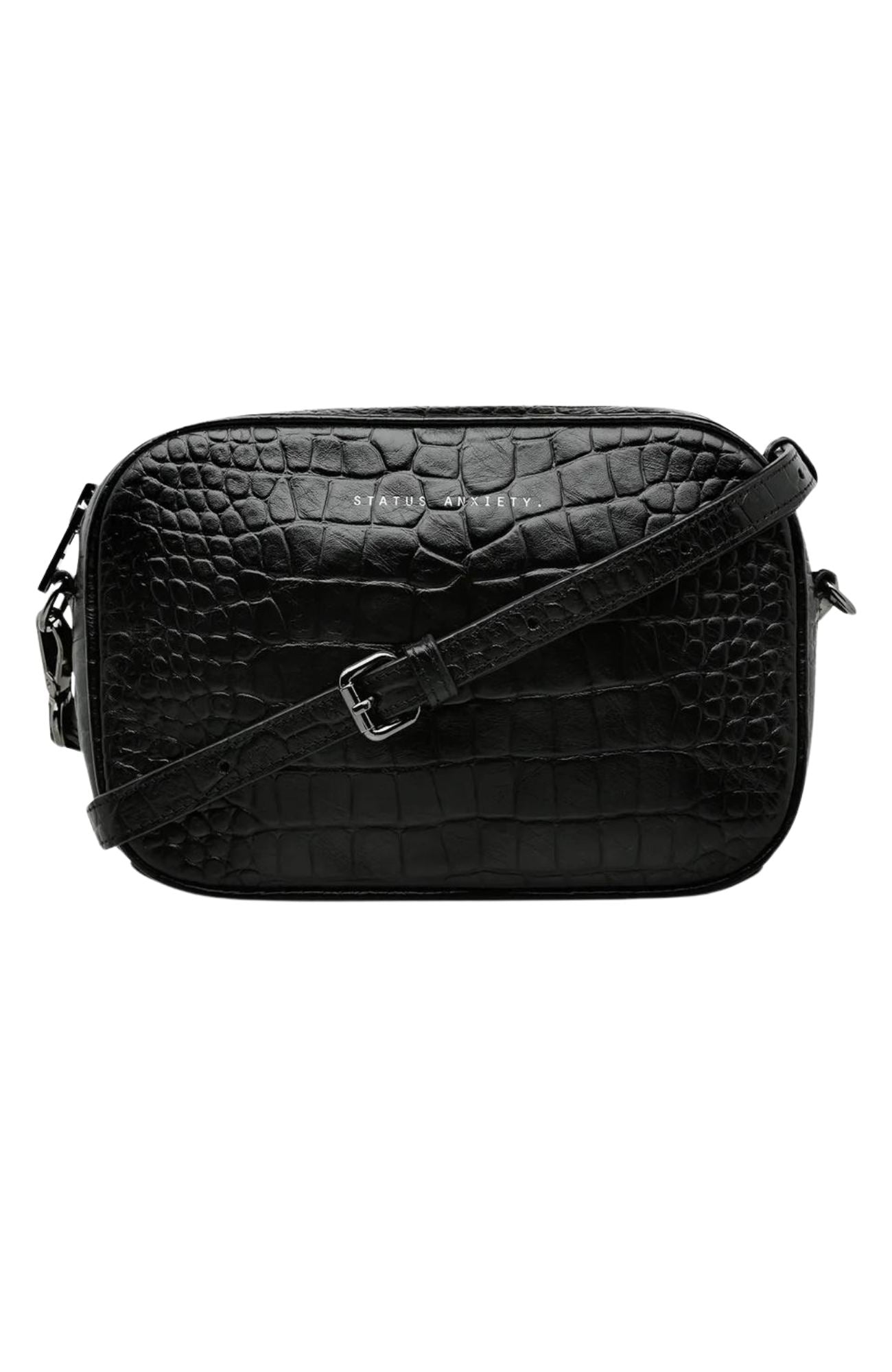 Plunder Bag Black Croc Emboss