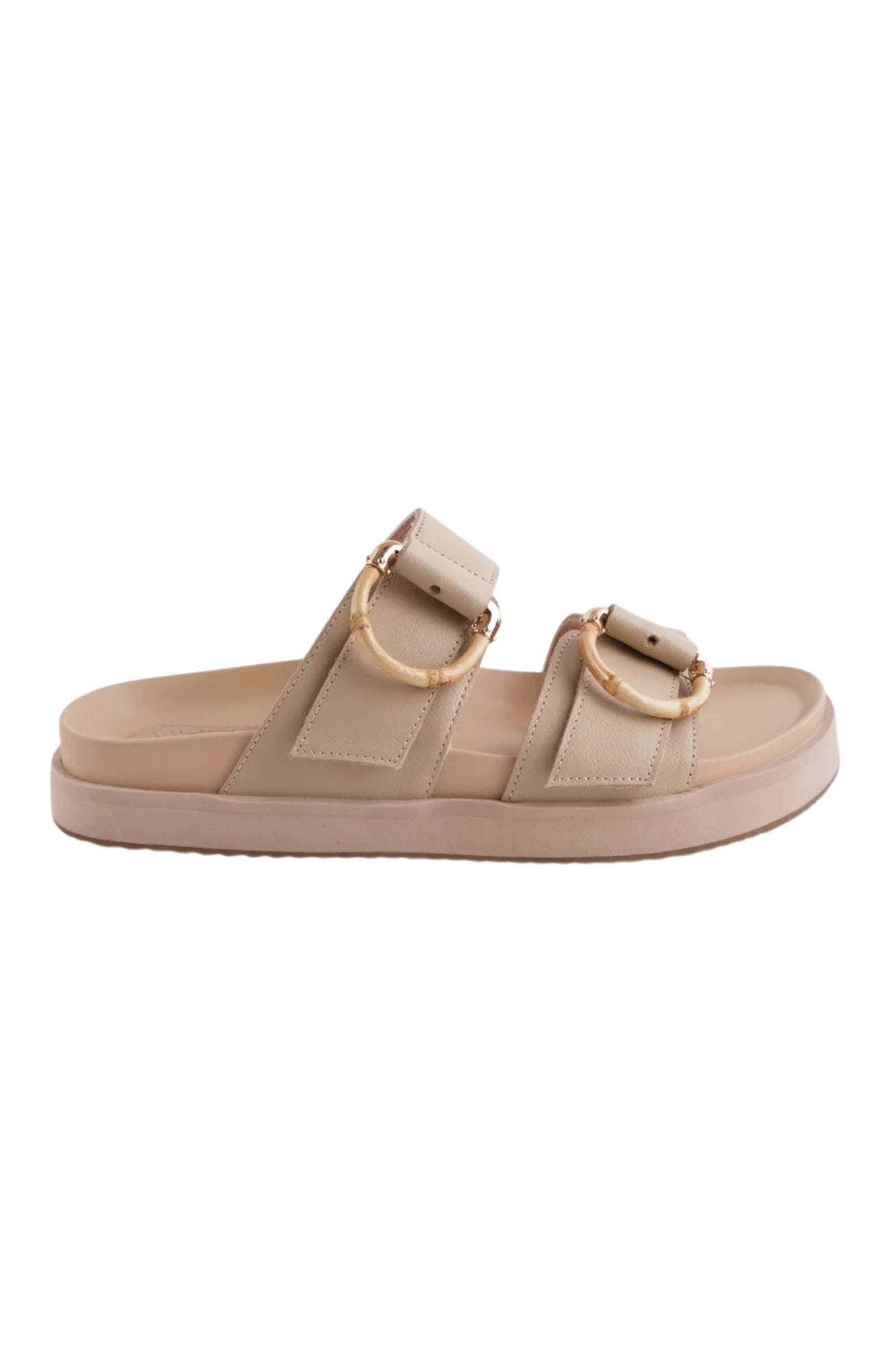 Mint Leather Slide Camel