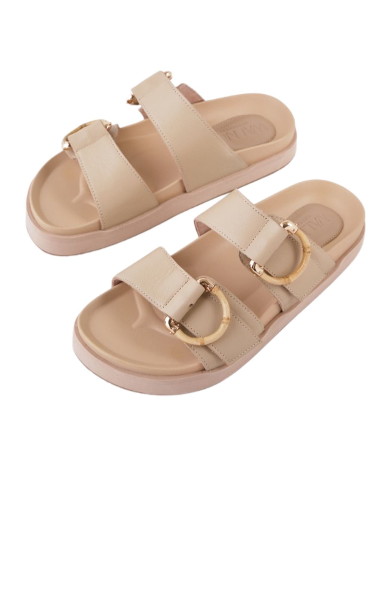 Mint Leather Slide Camel