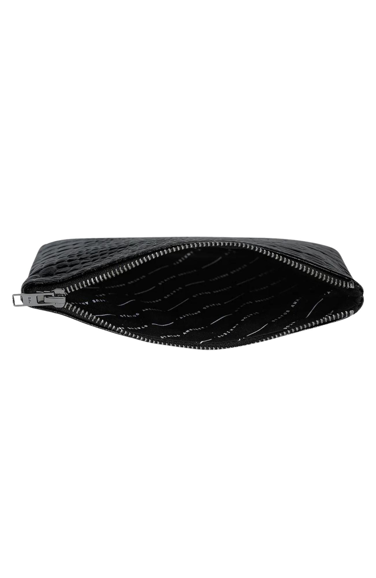 New Day Wallet Black Croc Emboss