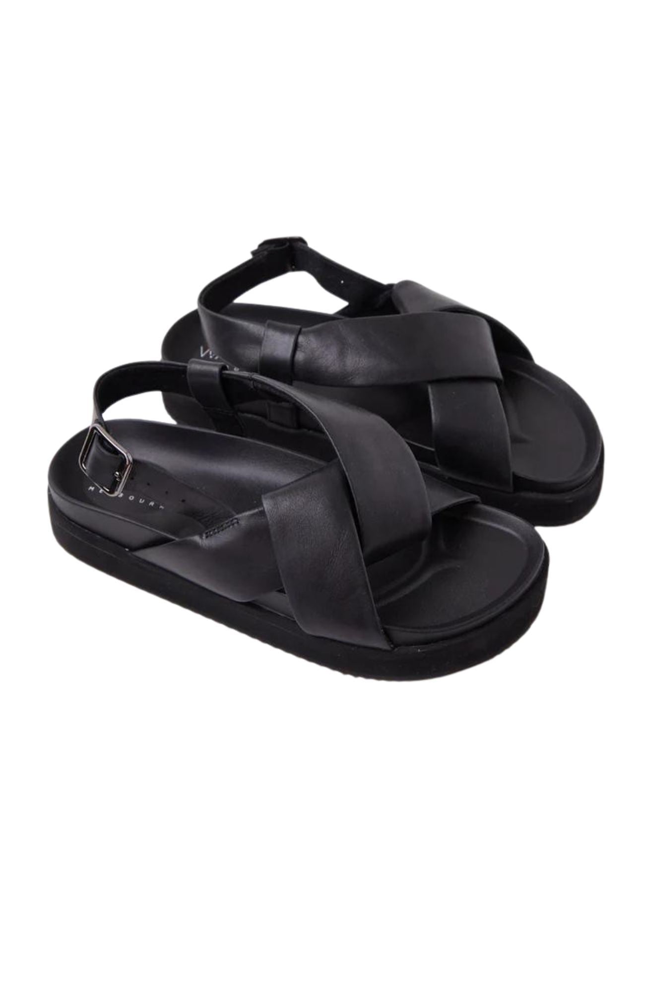 Mya Leather Sandal Black