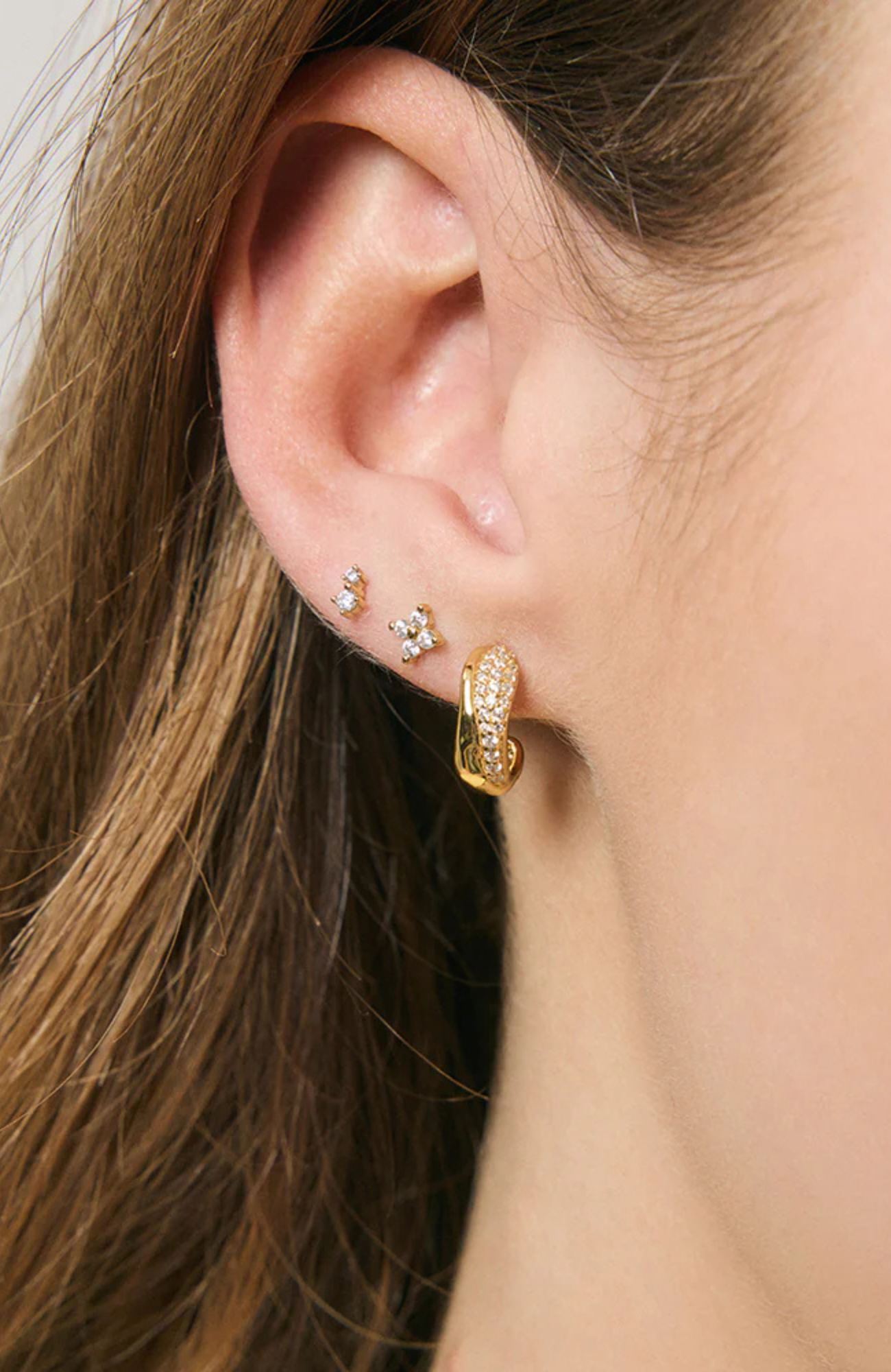 Diya Cartilage Earrings Sterling Silver Gold