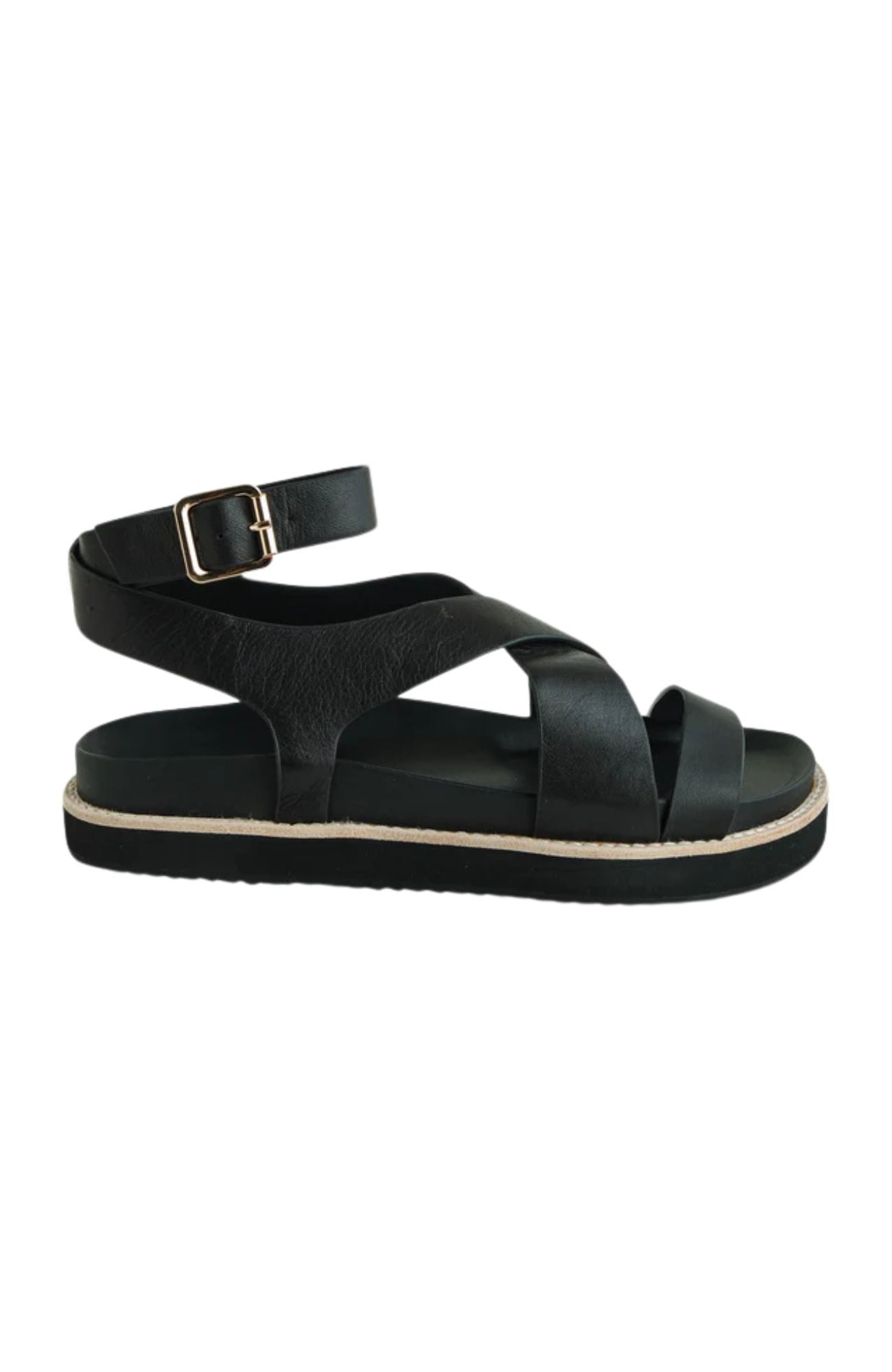 Pilar Leather Sandal Black