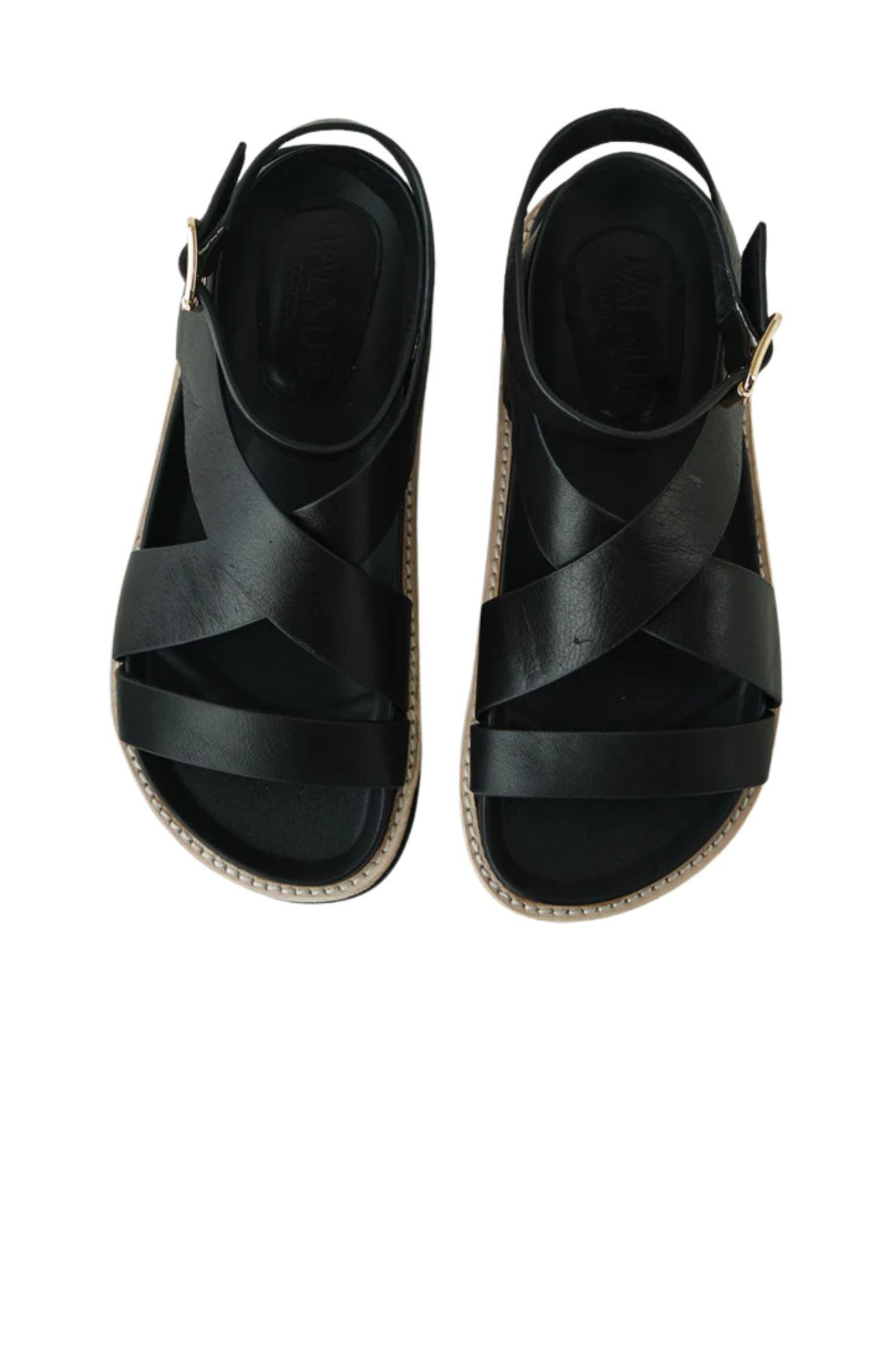 Pilar Leather Sandal Black