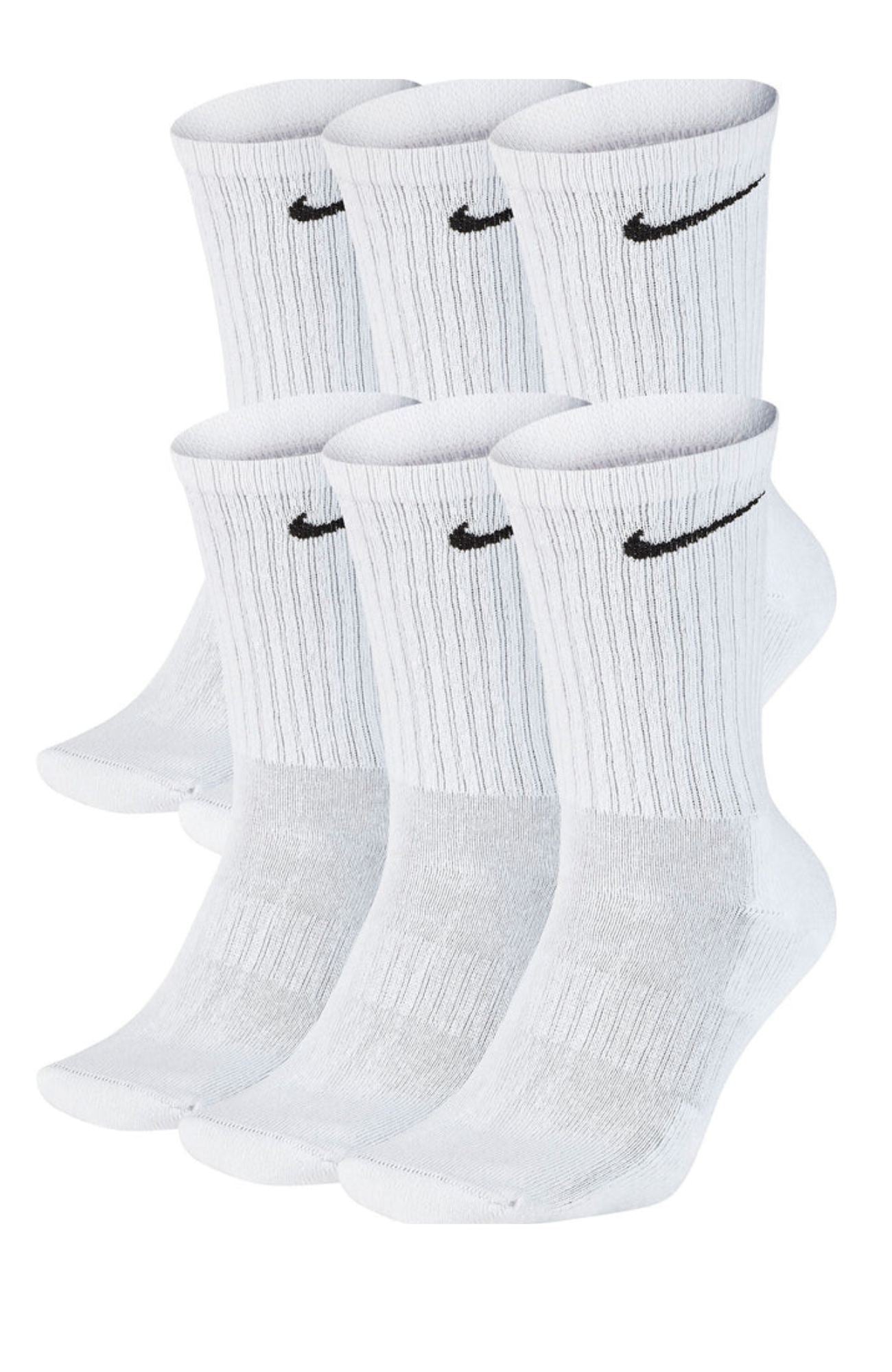 Nike Everyday Cushioned Socks 6PK White Black