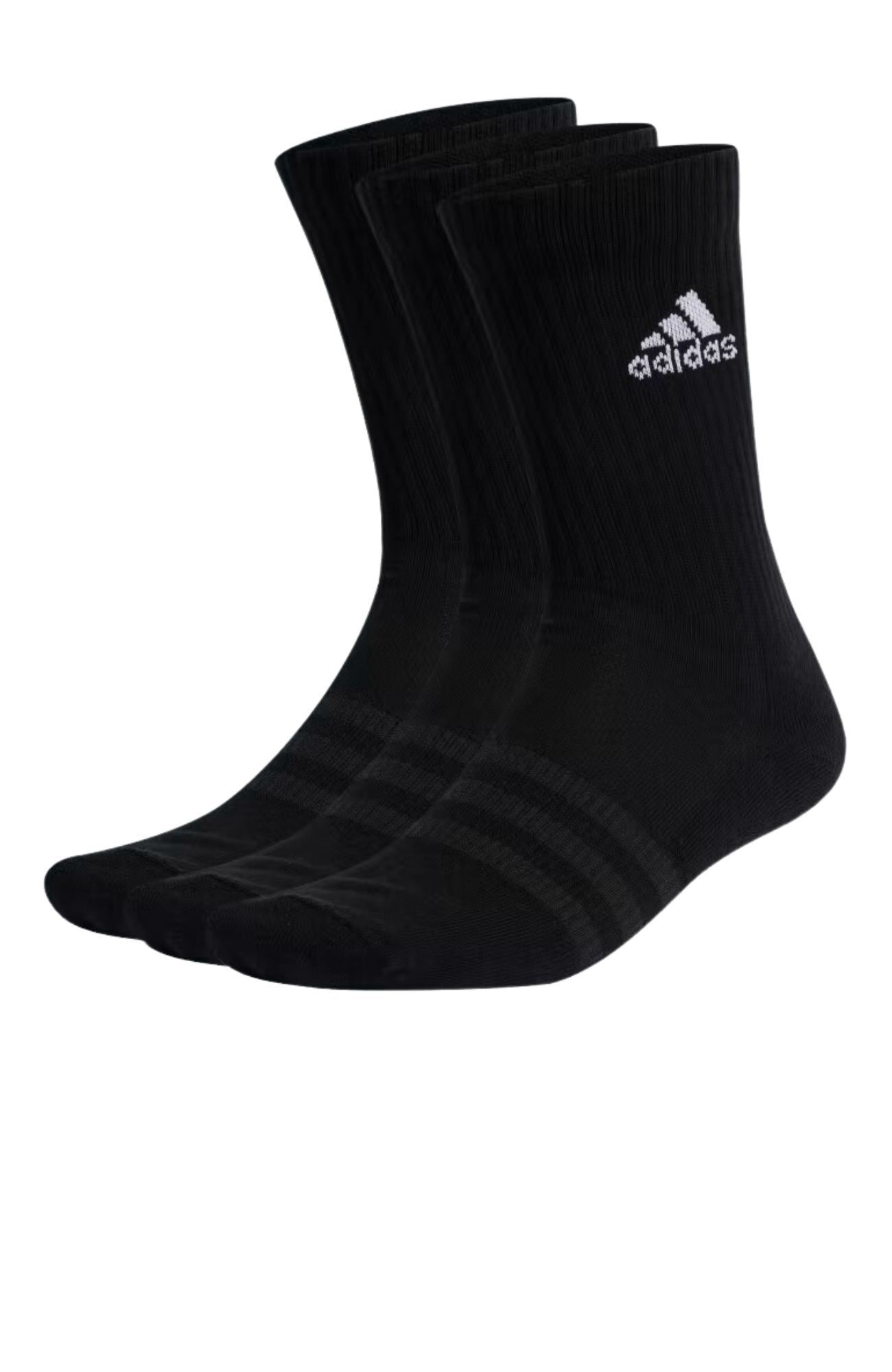 Cushioned Crew Socks 3PK Black White