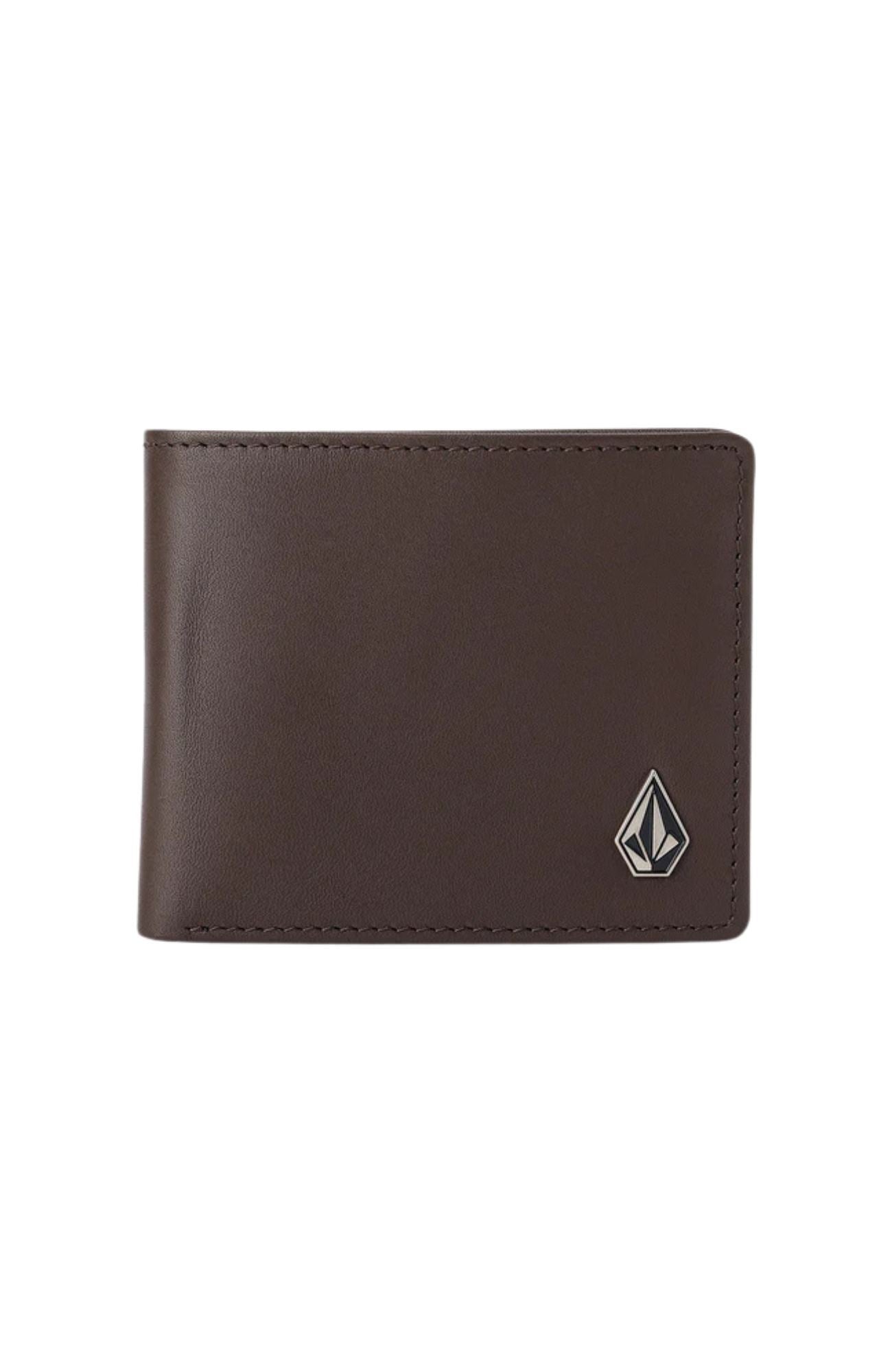 Single Stone Leather Wallet Dark Brown