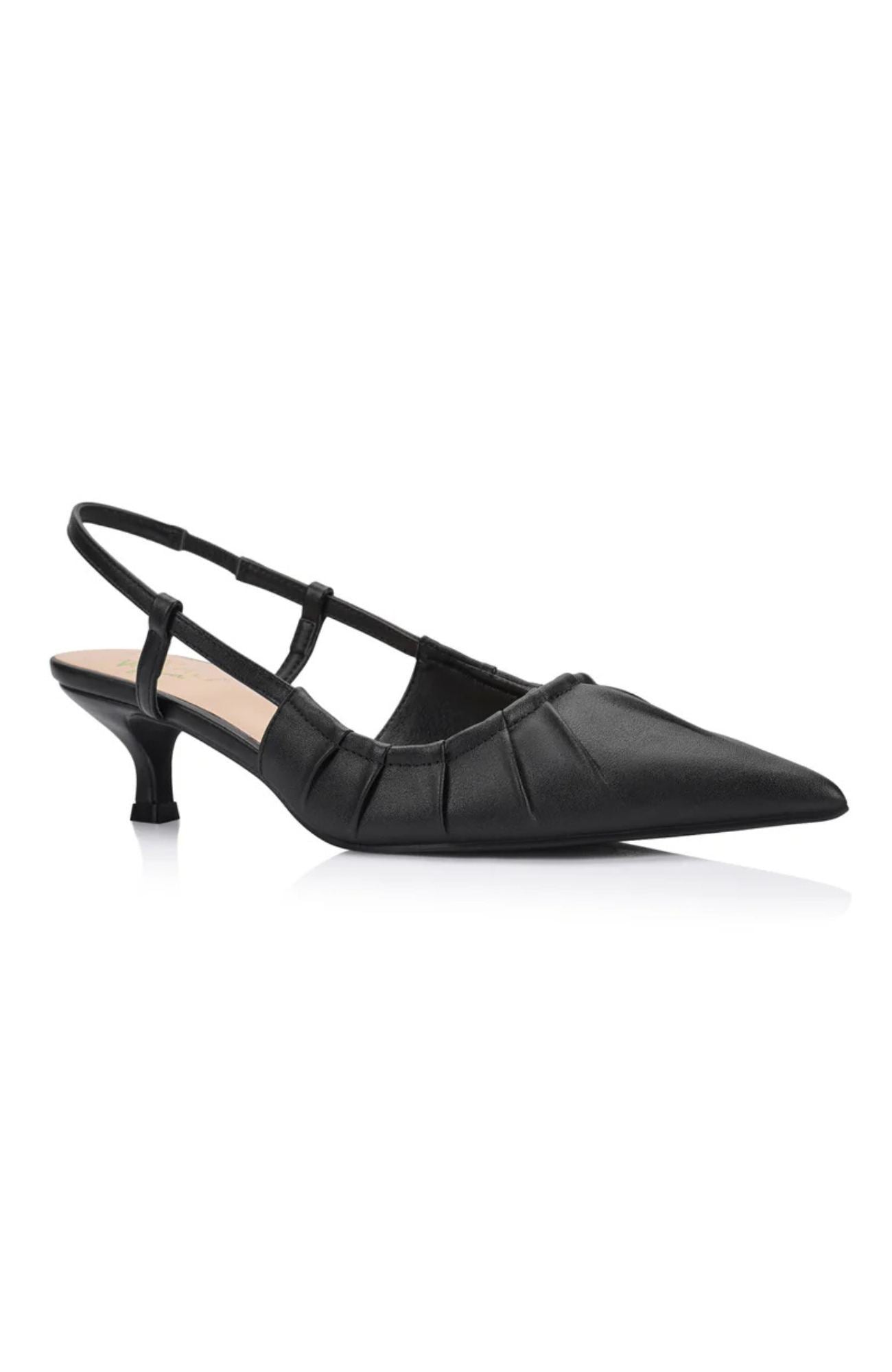 Lucius Slingback Kitten Heels Black