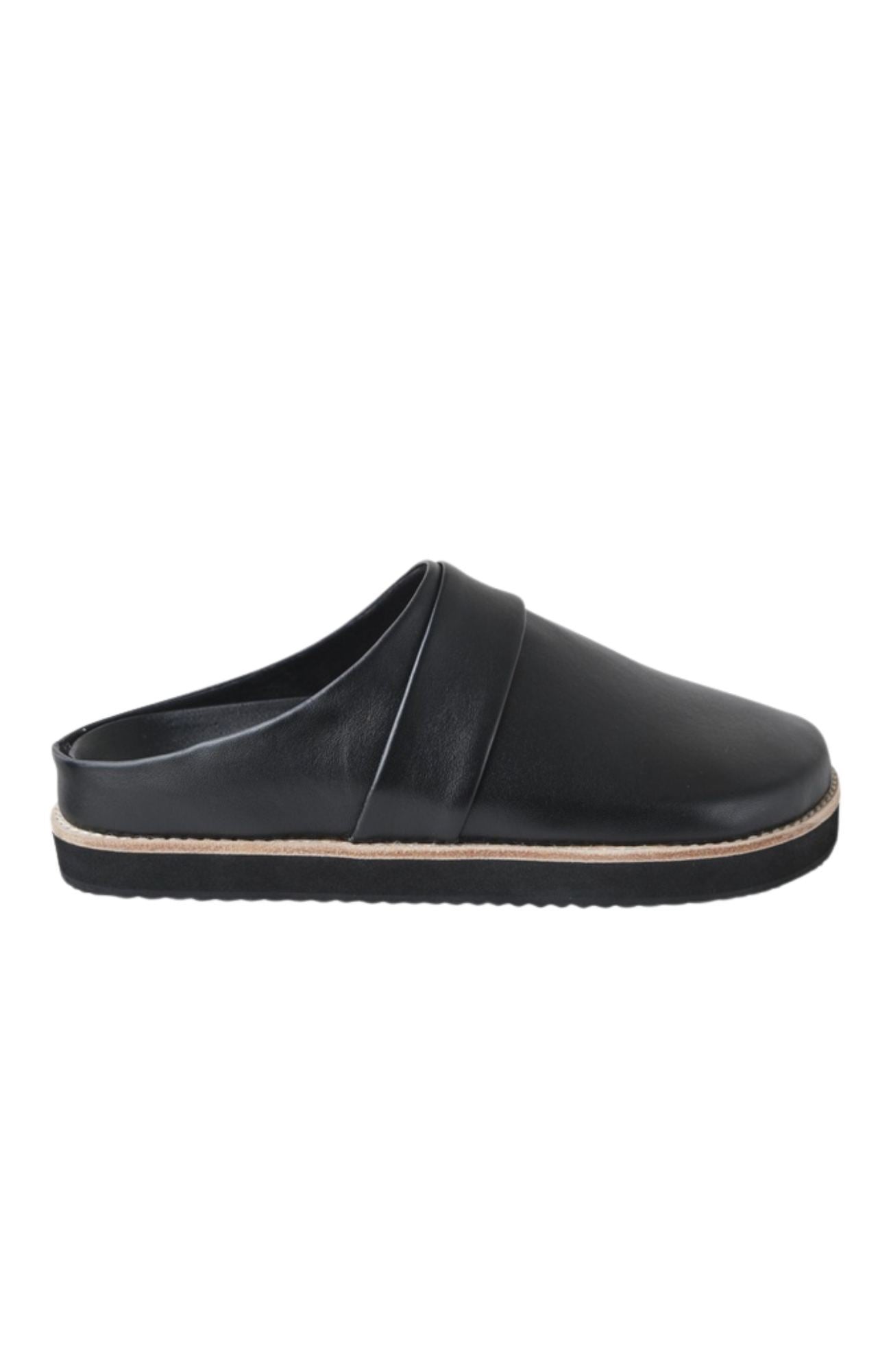 Palmer Leather Mule Black