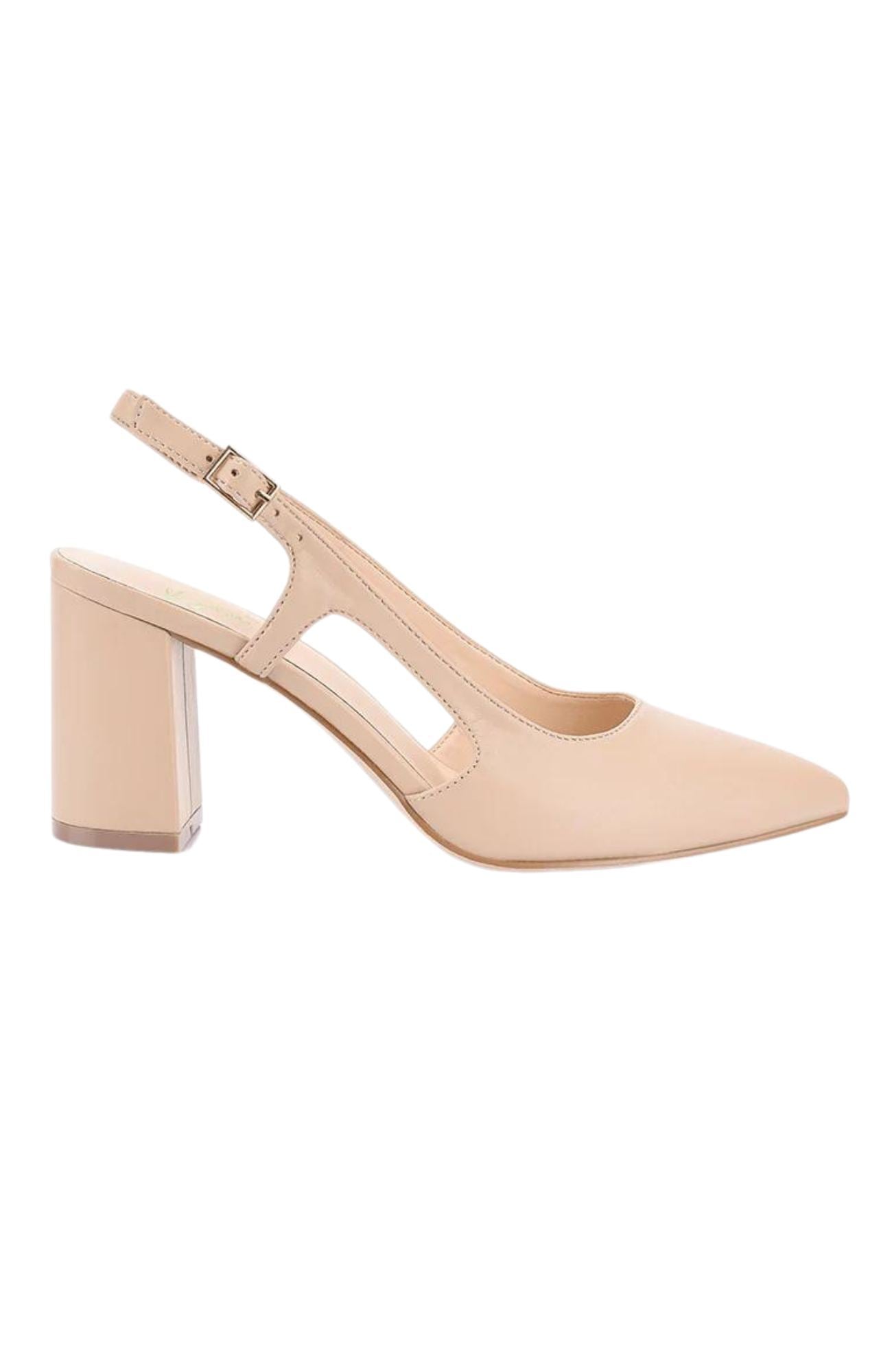 Enrique Sling Back Block Heel Nude