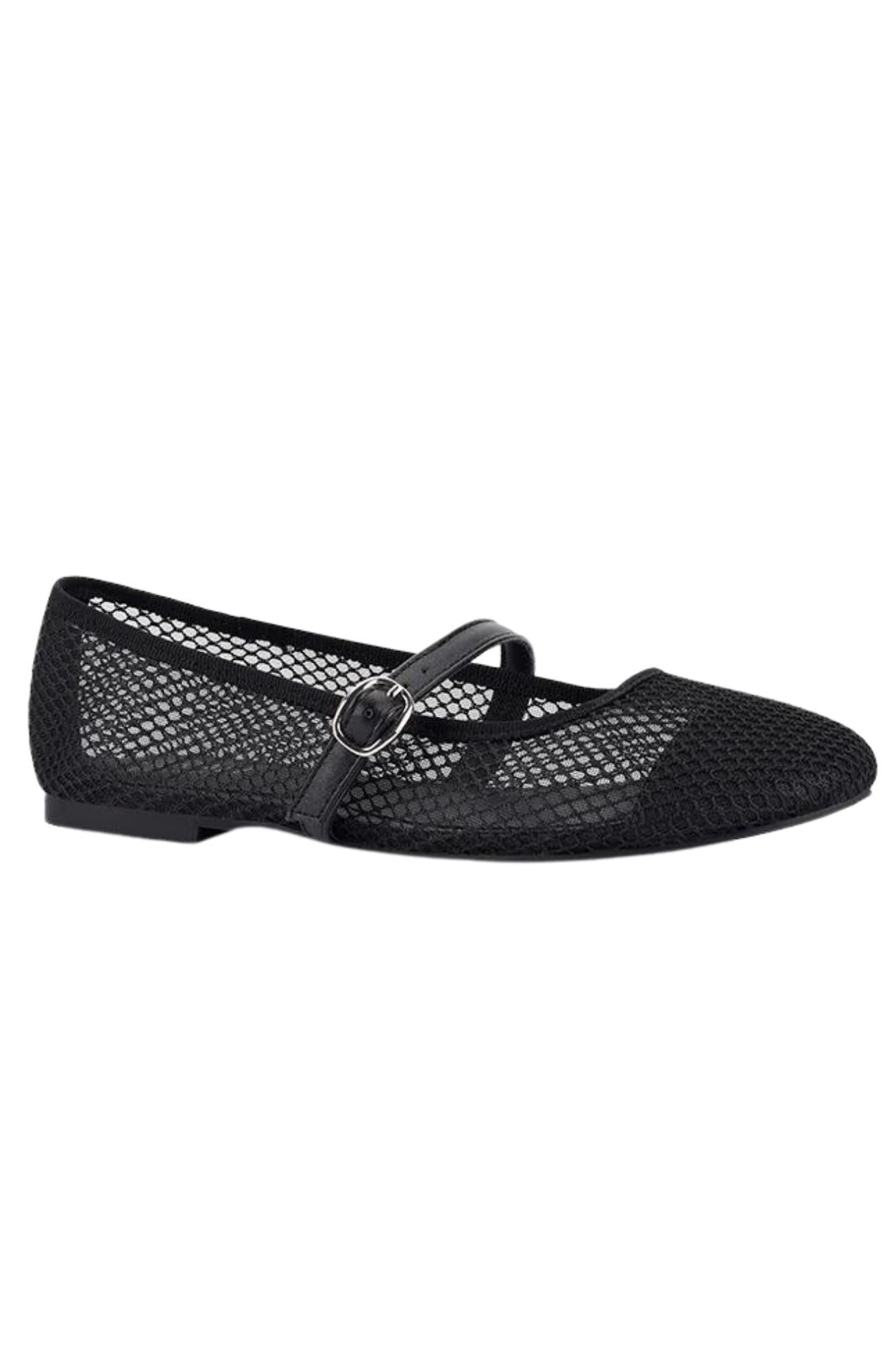 Bambam Mary-Jane Flats Black Mesh