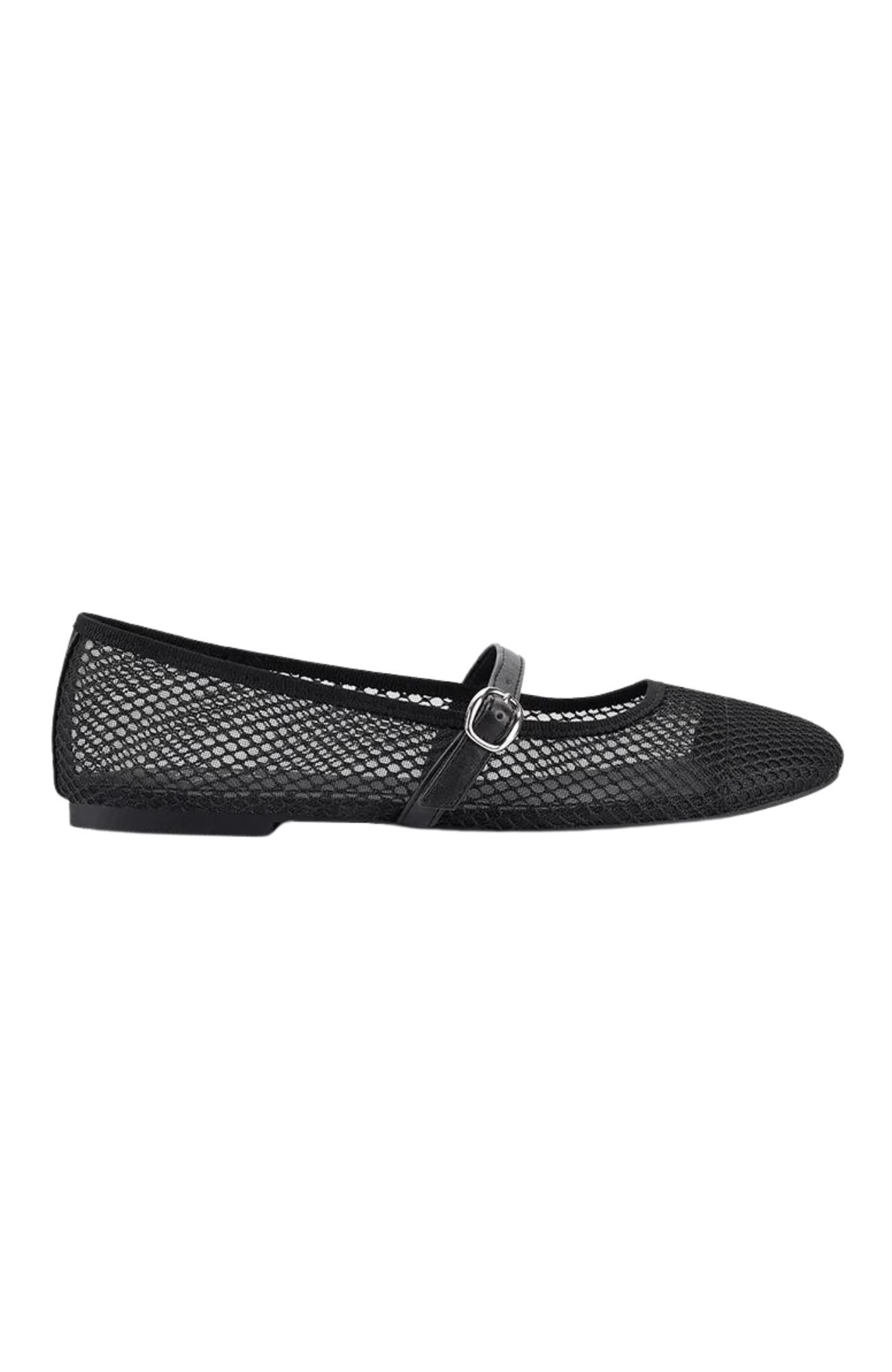 Bambam Mary-Jane Flats Black Mesh