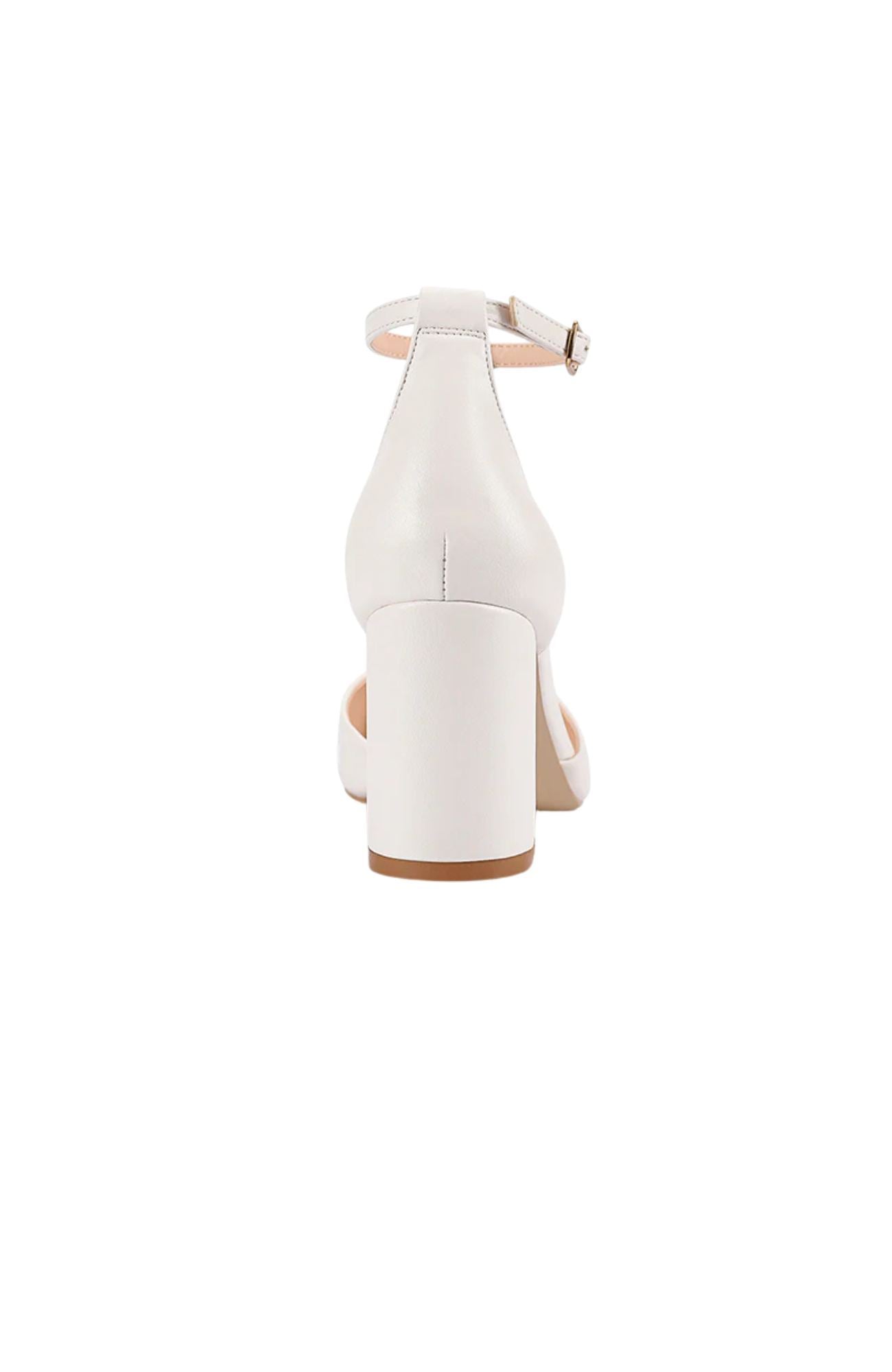 Eli Closed Toe Block Heels Chalk White