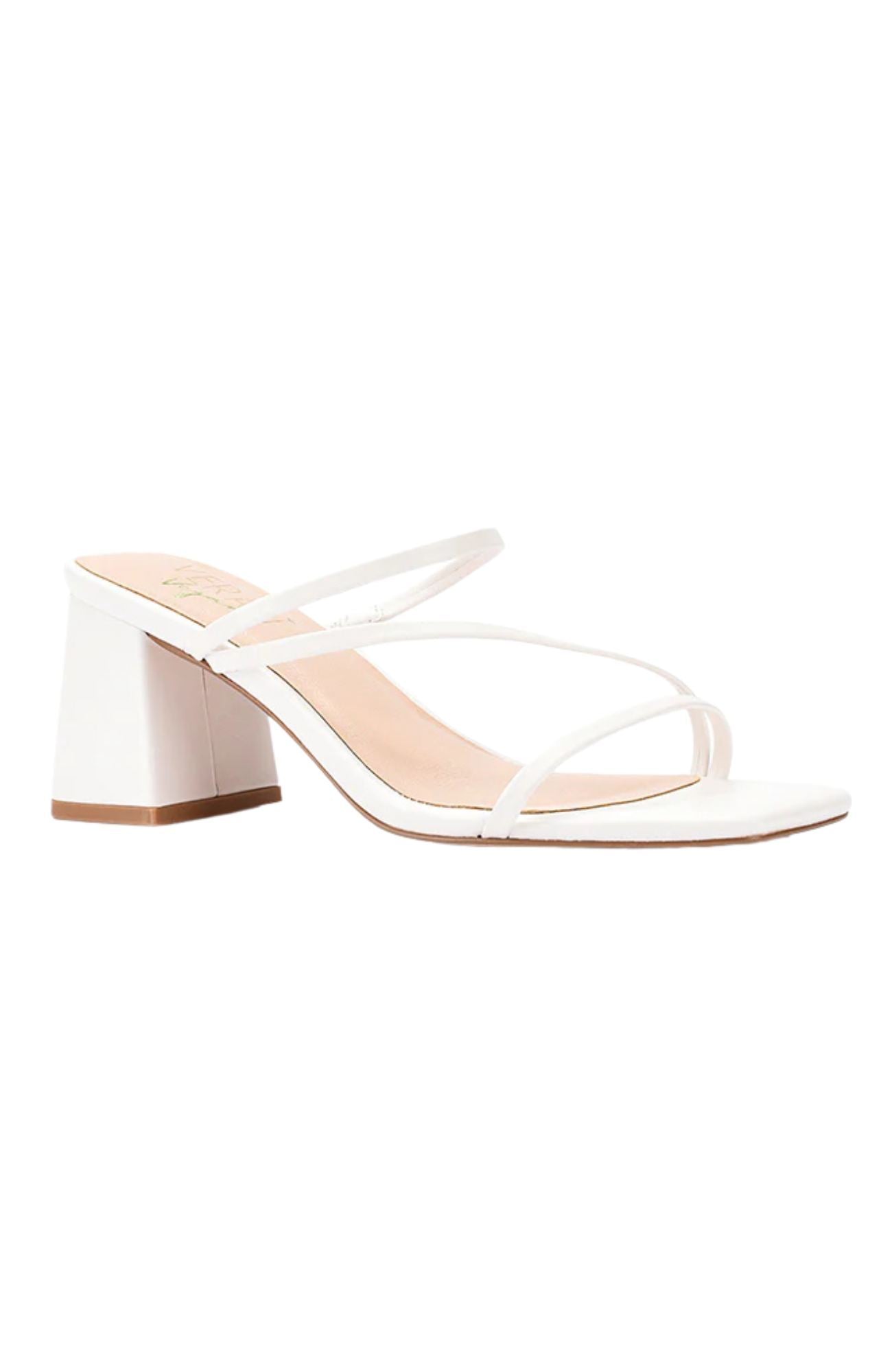 Stanford Block Heel Mules Chalk White