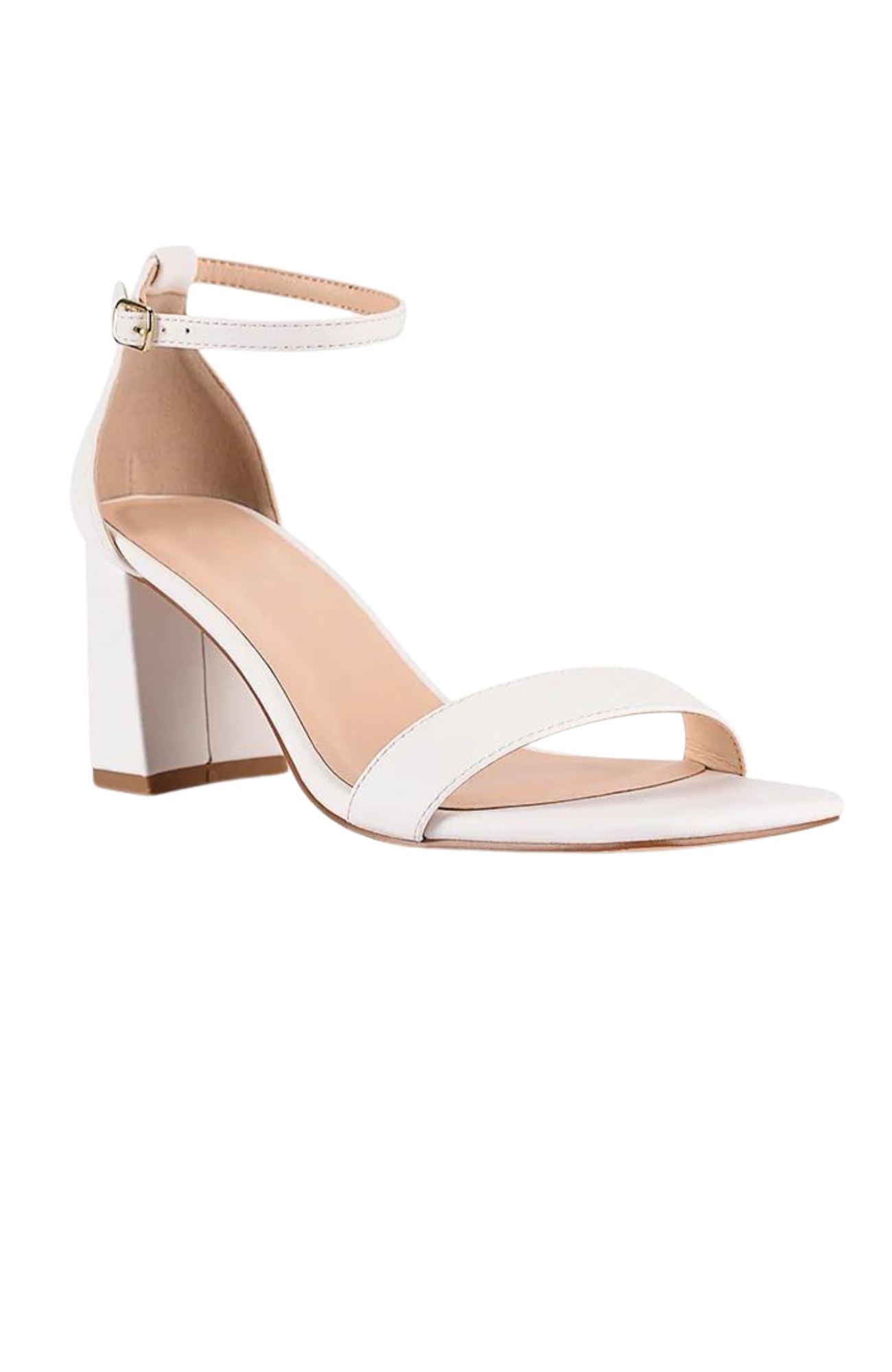 Neeka Block Heel Sandal White