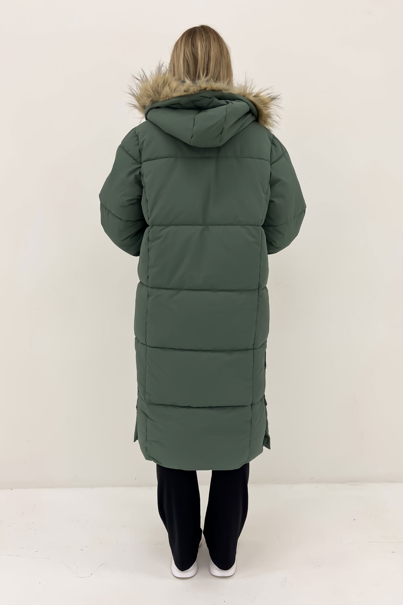 Active Fur Longline Puffer Green