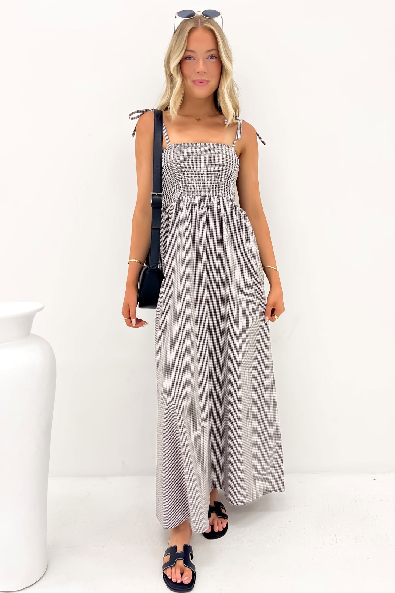 Ada Maxi Dress Black Gingham