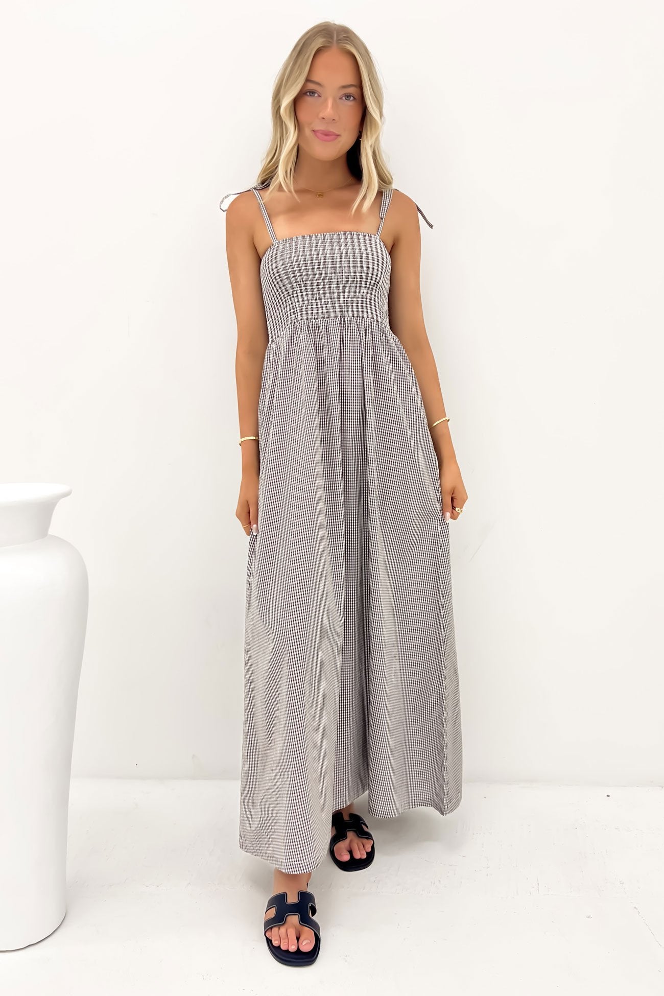 Ada Maxi Dress Black Gingham