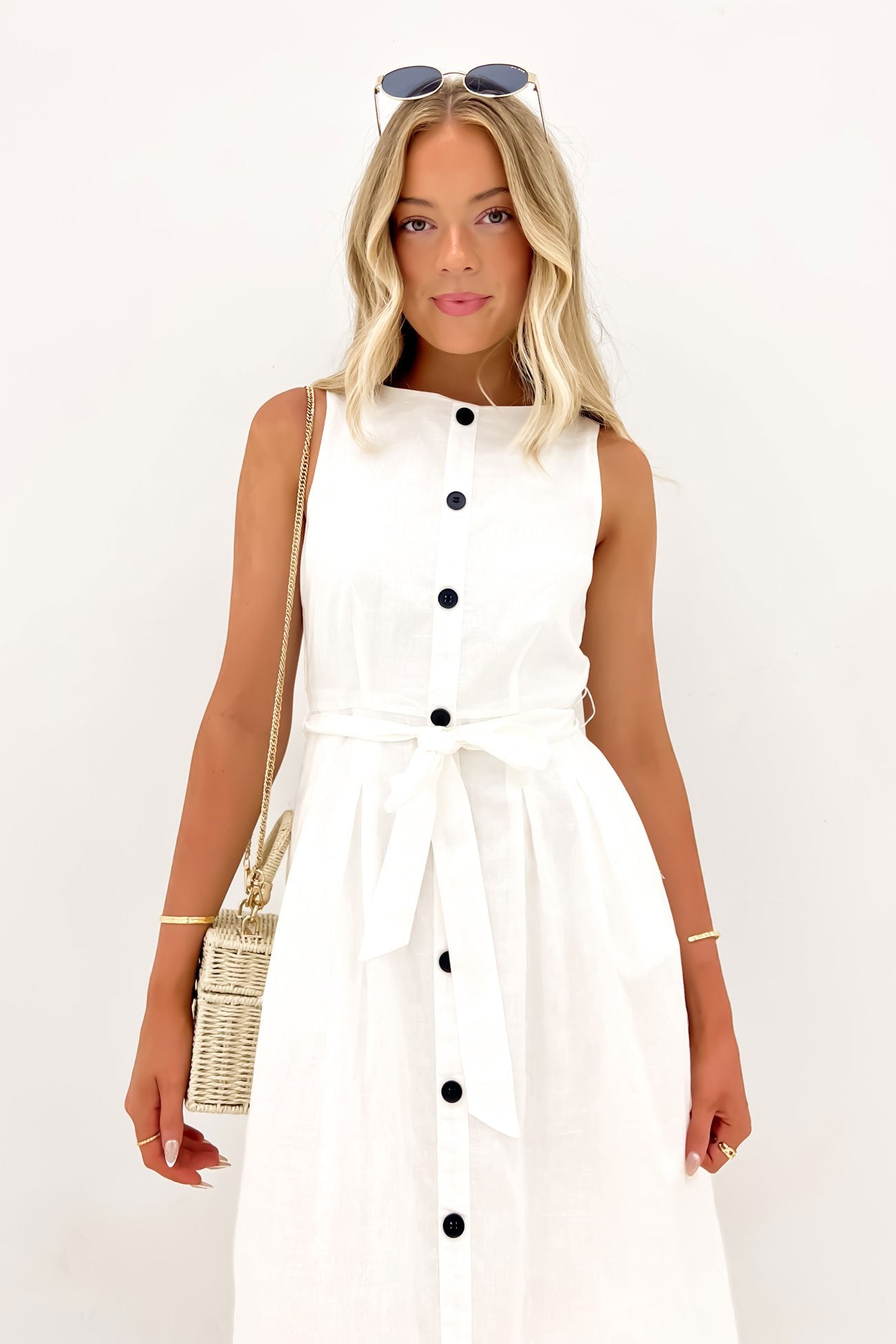 Aiden Midi Dress White