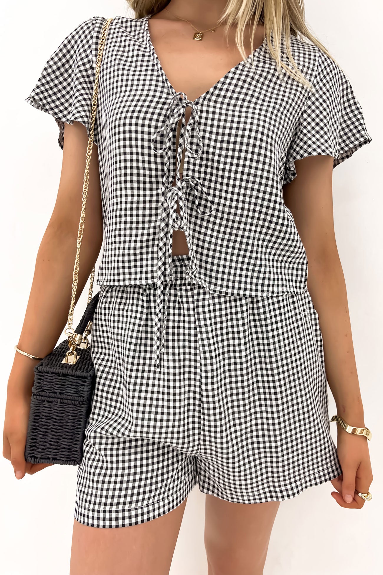 Aisling Set Black Gingham