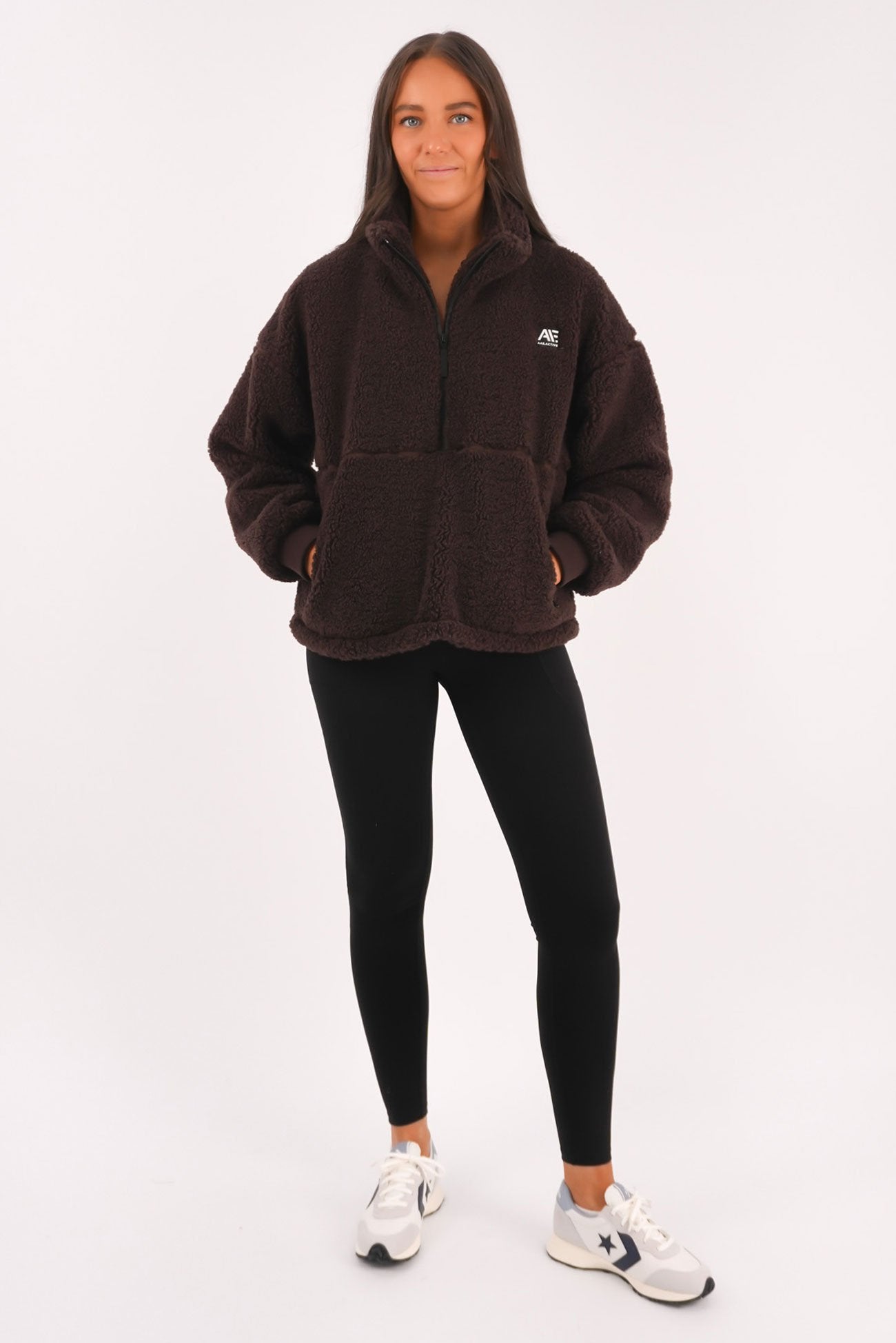 Amara Quarter Zip Teddy Brown