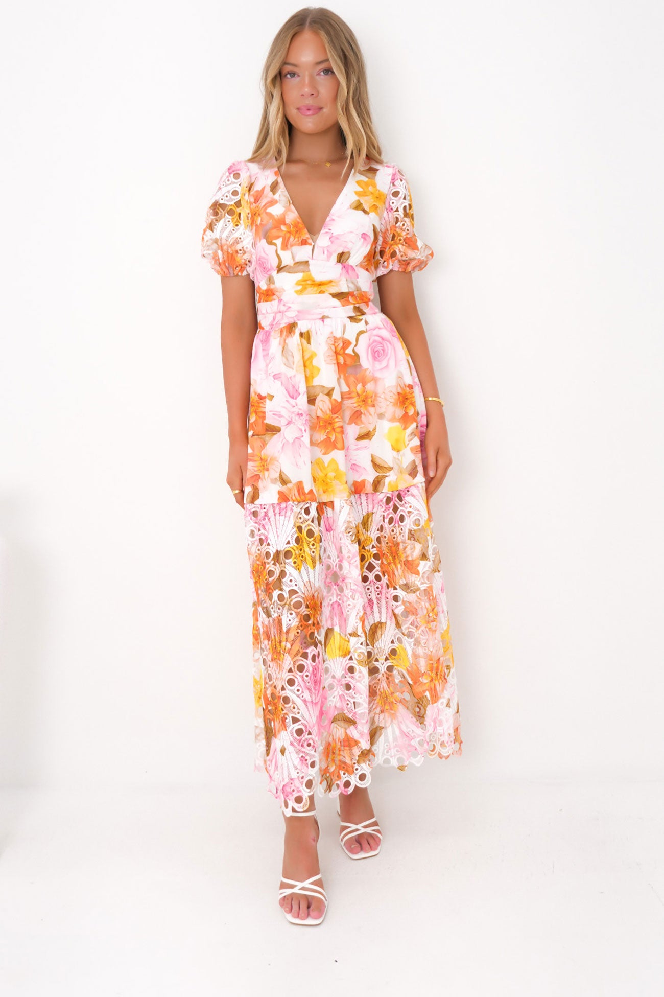 Angelicah Maxi Dress Pink Blossoms